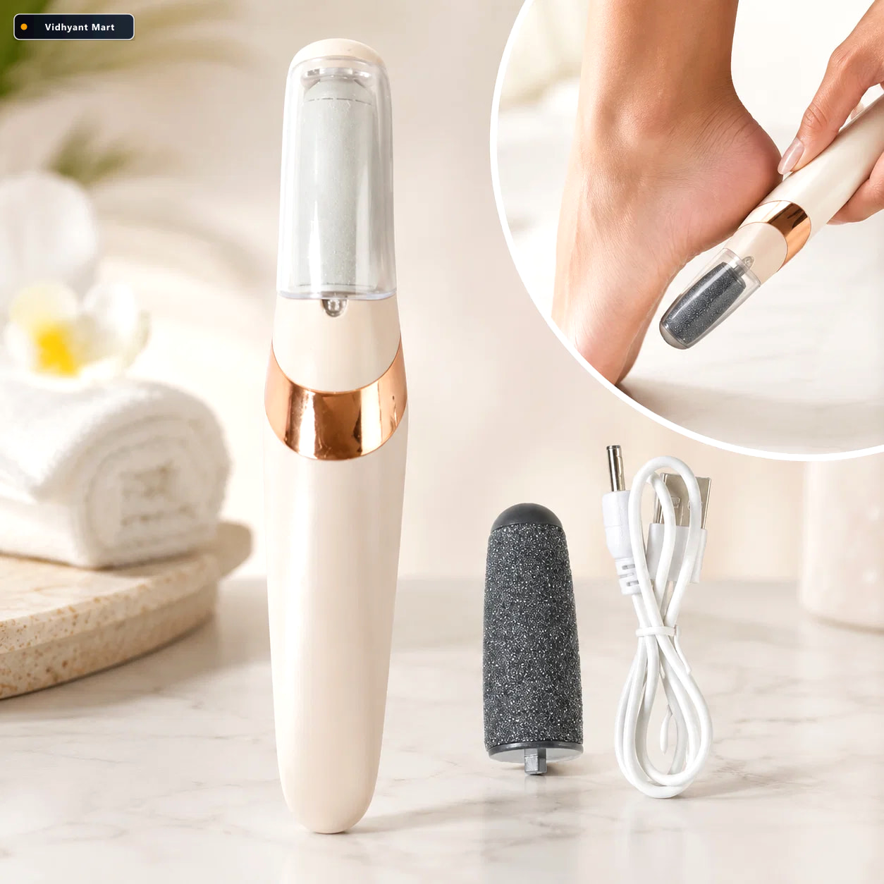 Vidhyant Mart Electronic Pedicure Tool Rechargeable Cordless Vel 1