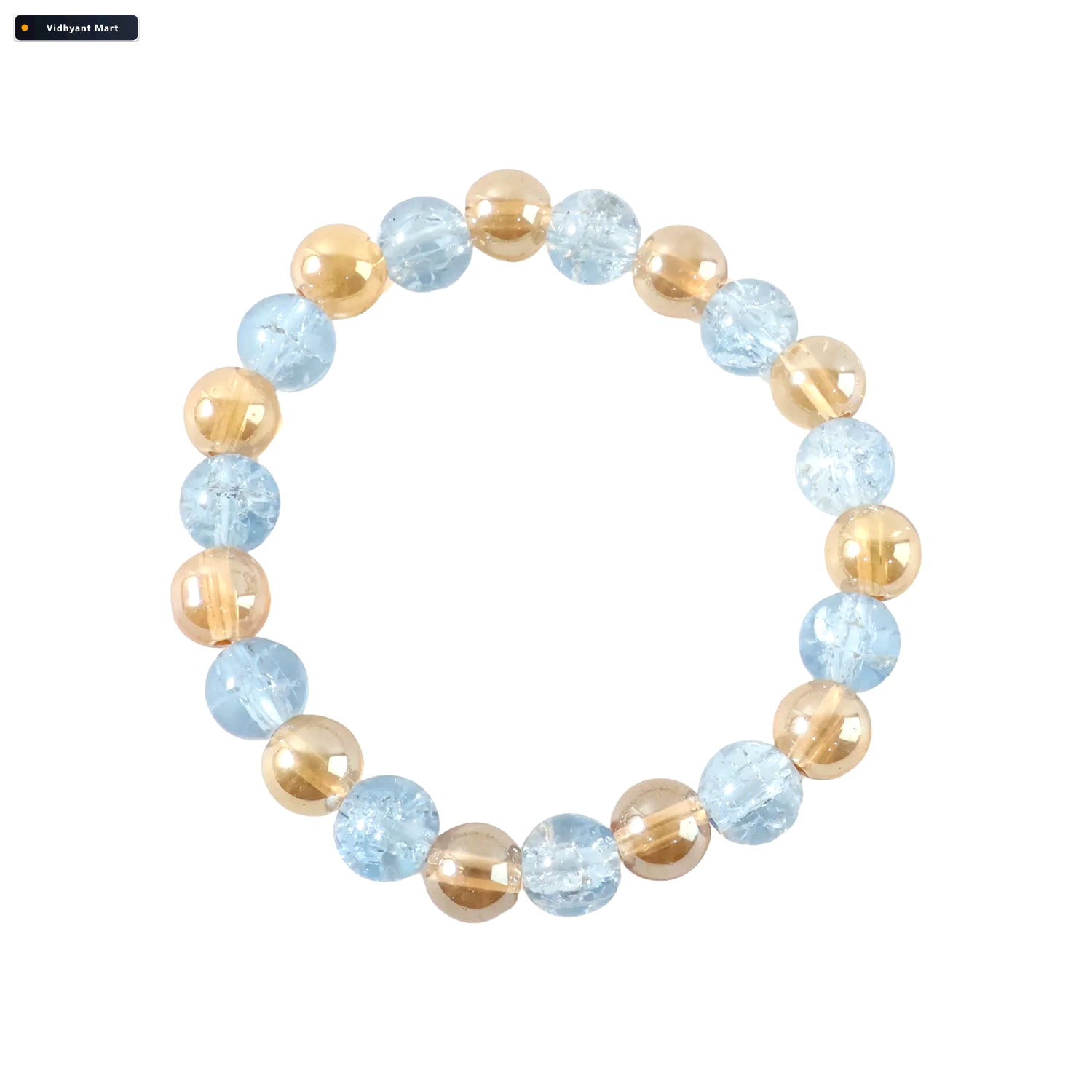 Vidhyant Mart Elegant Dual Tone Crystal Beaded Stretch Bracelet 4