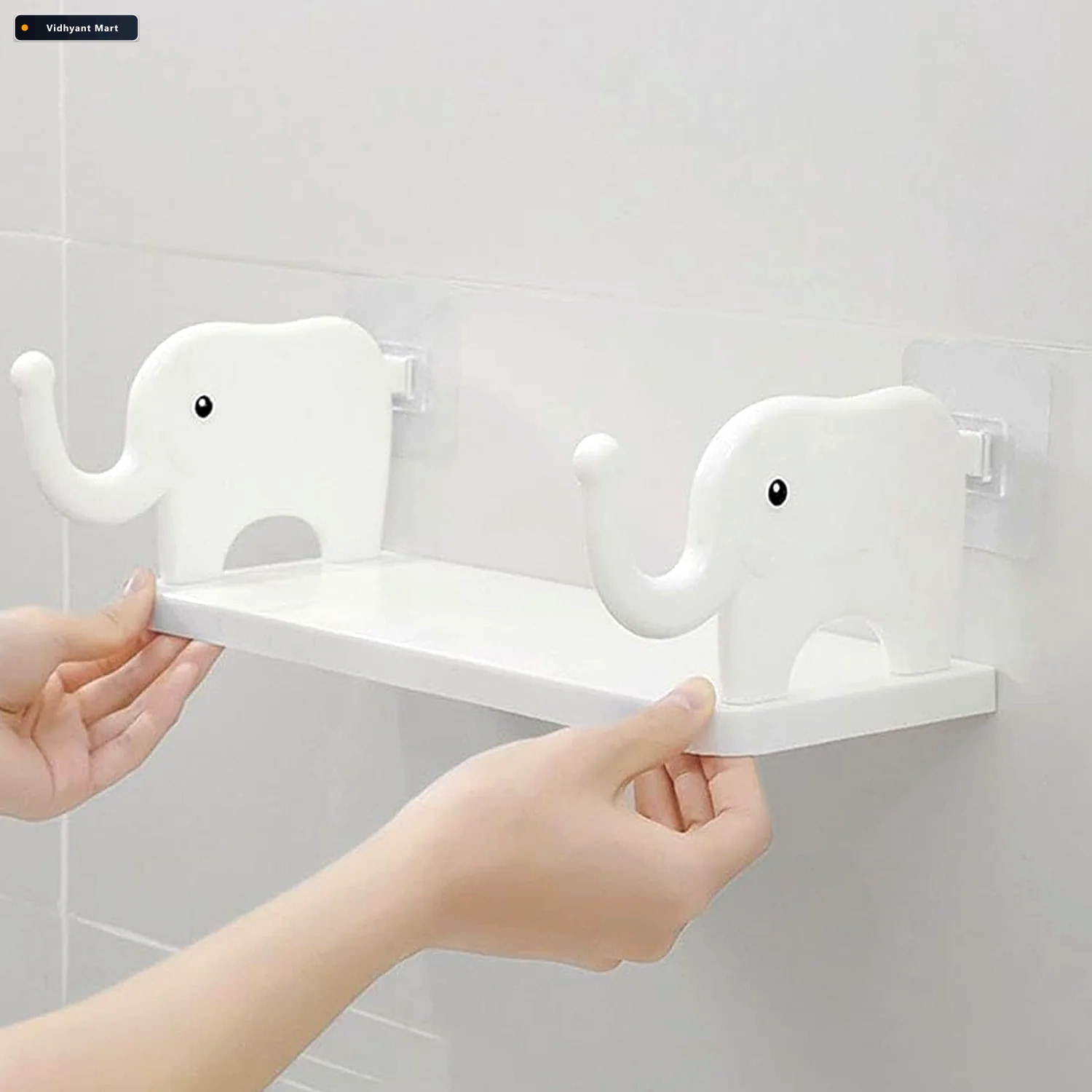 Vidhyant Mart Elephant Wall Shelf No Punch Organizer For Kitchen 4