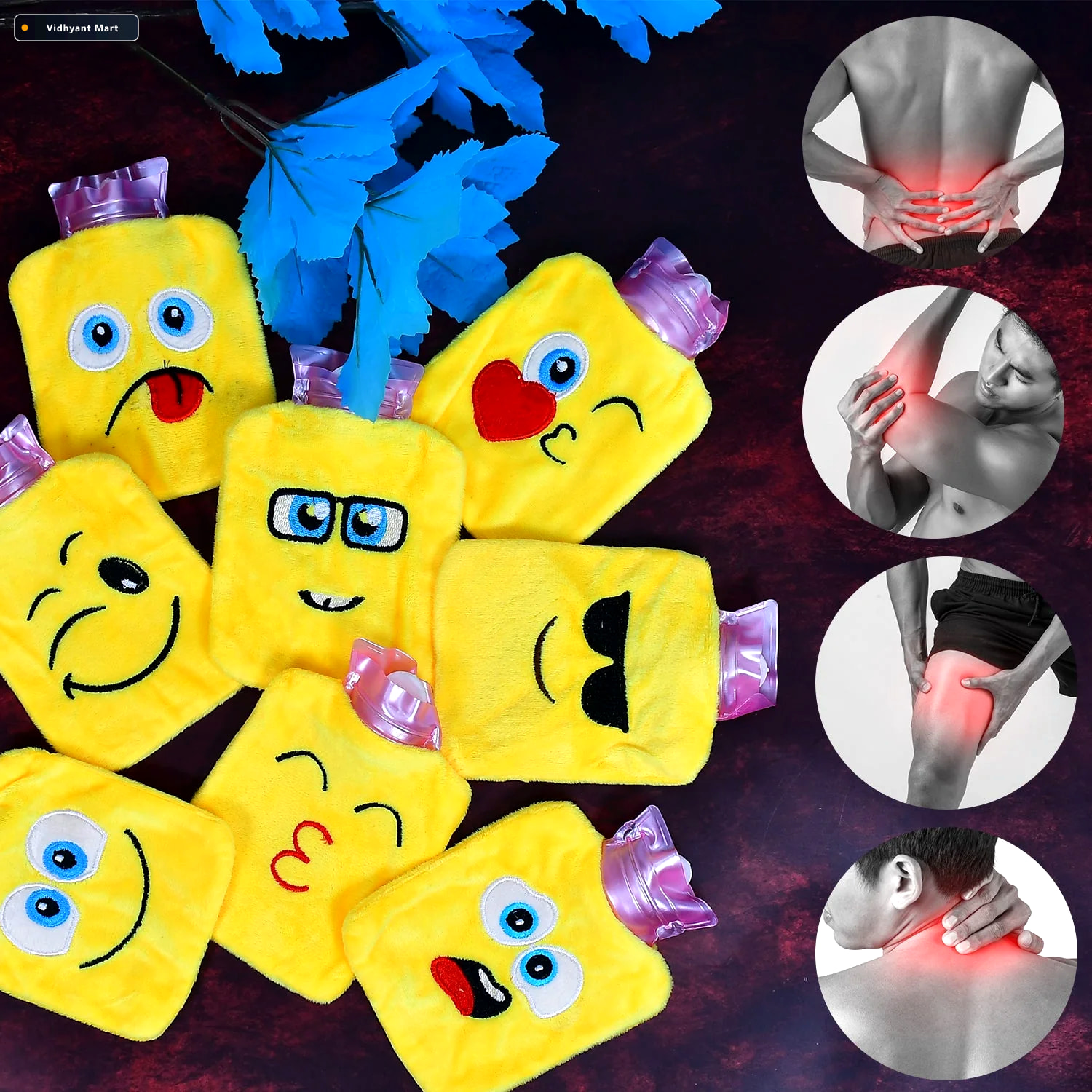 Vidhyant Mart Emoji Hot Water Bag Pain Relief Winter Comfort Vel 3