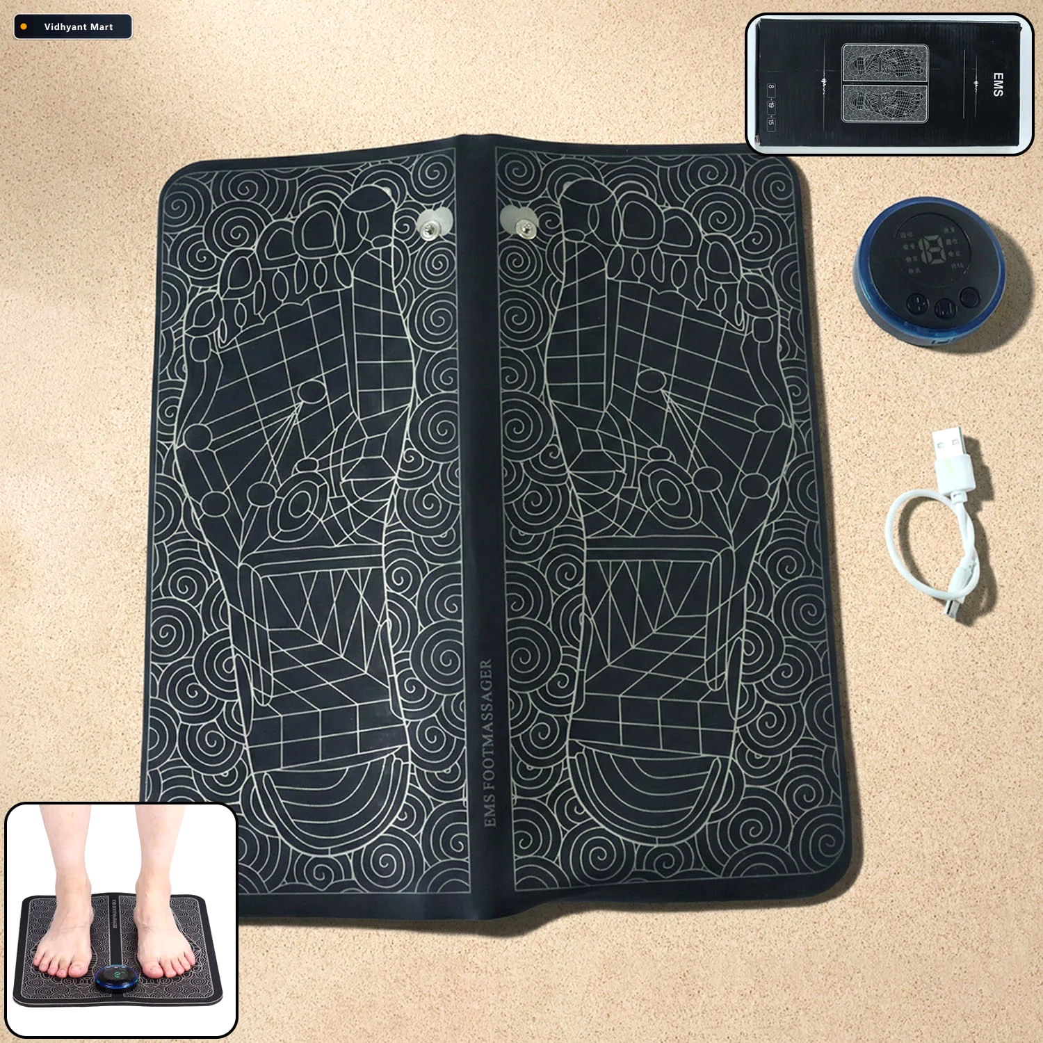Vidhyant Mart Ems Foot Massage Mat Usb Powered Relaxation Recove 1