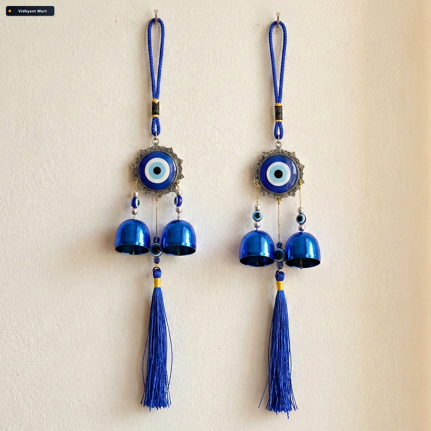 Vidhyant Mart Evil Eye Hanging Wind Chime Set Protective Home De 2