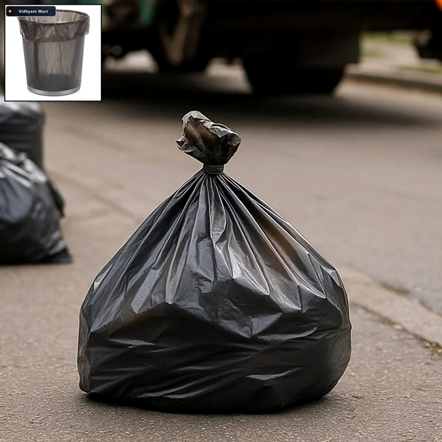 Vidhyant Mart Extra Strong Garbage Bag Roll Leak Proof Tear Resi 3
