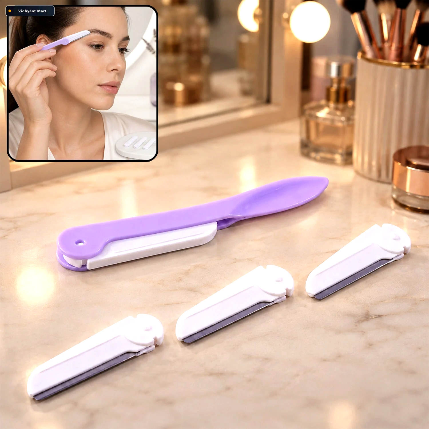 Vidhyant Mart Eyebrow Razor With 3 Replaceable Blades Precision 1