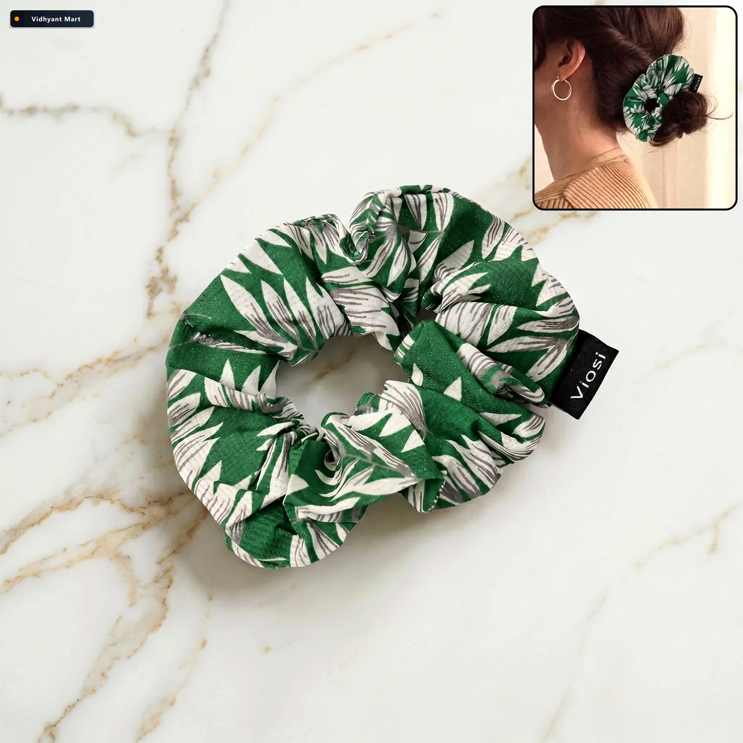 Vidhyant Mart Fabric Hair Scrunchie Gentle No Crease Elastic Pon 1