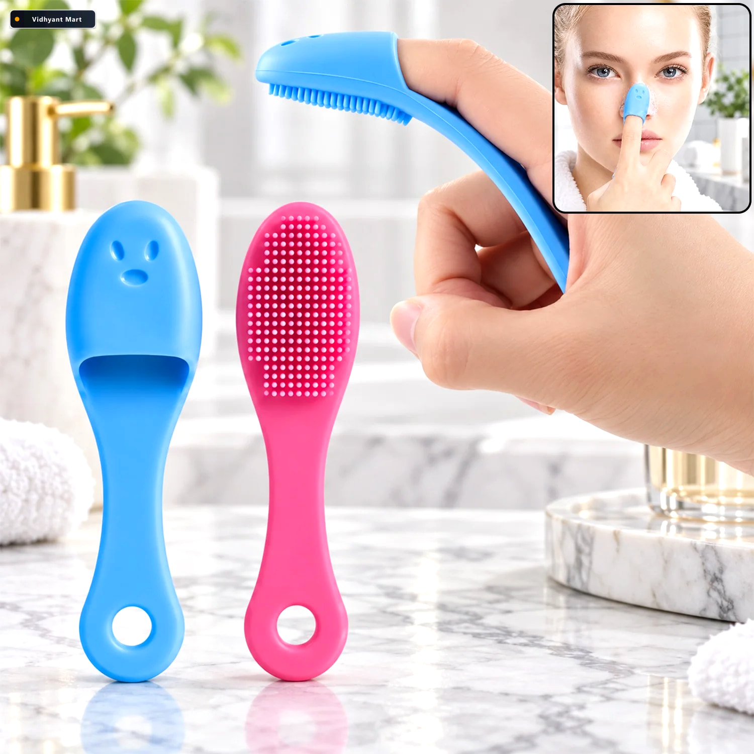 Vidhyant Mart Face Wash Brush With Soft Silicone Bristles For Da 1