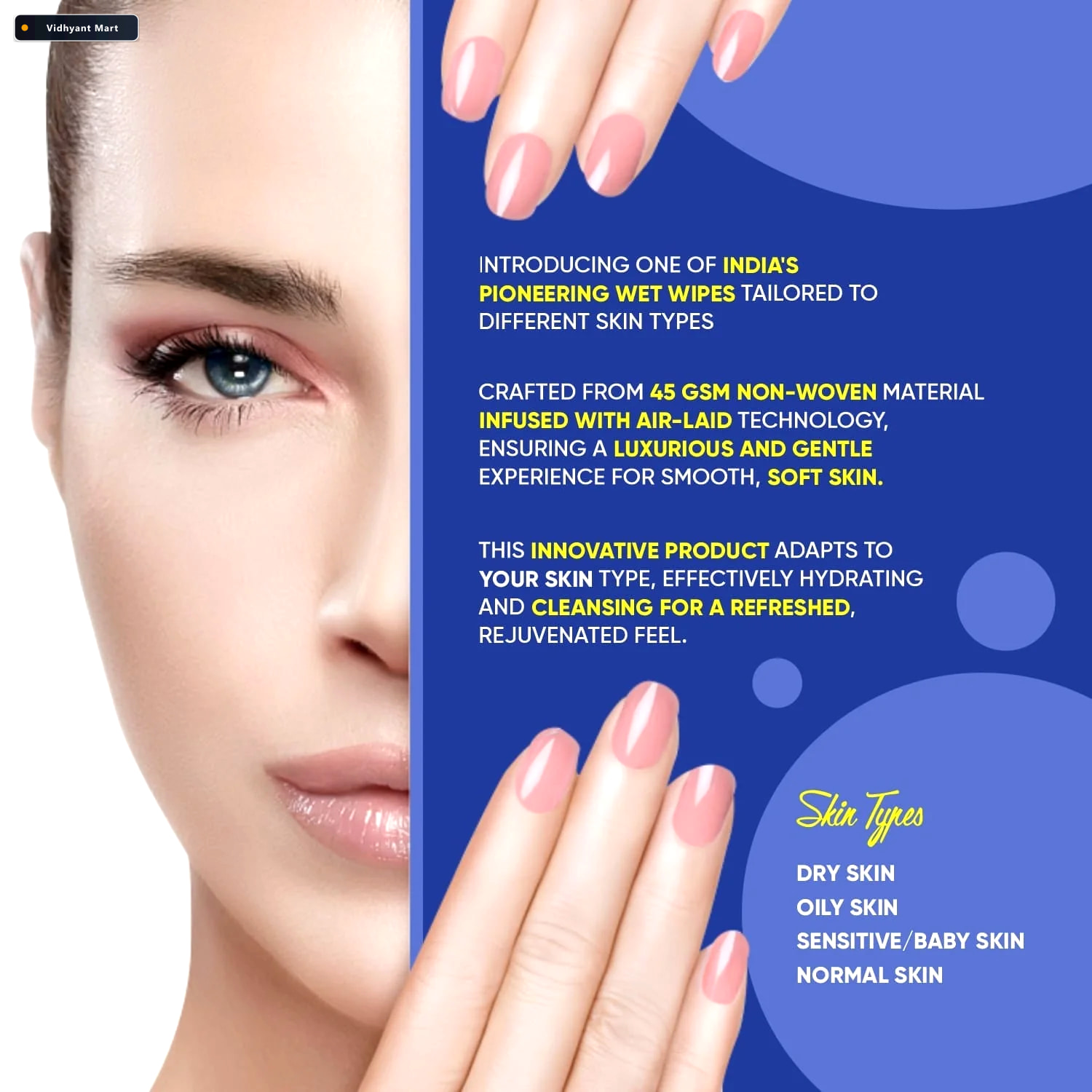 Vidhyant Mart Face Wipes For Dry Sensitive Skin Gentle Cleansing 3