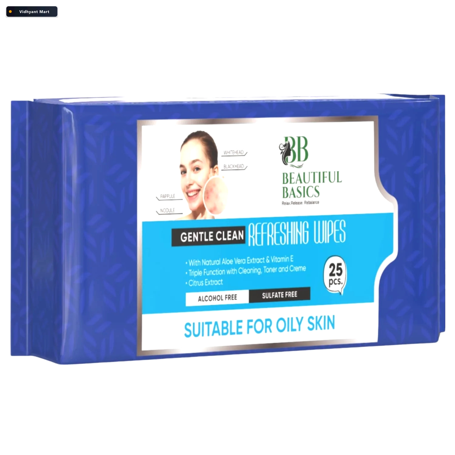 Vidhyant Mart Facial Cleansing Wet Wipes Fruit Extract 25 Count 1