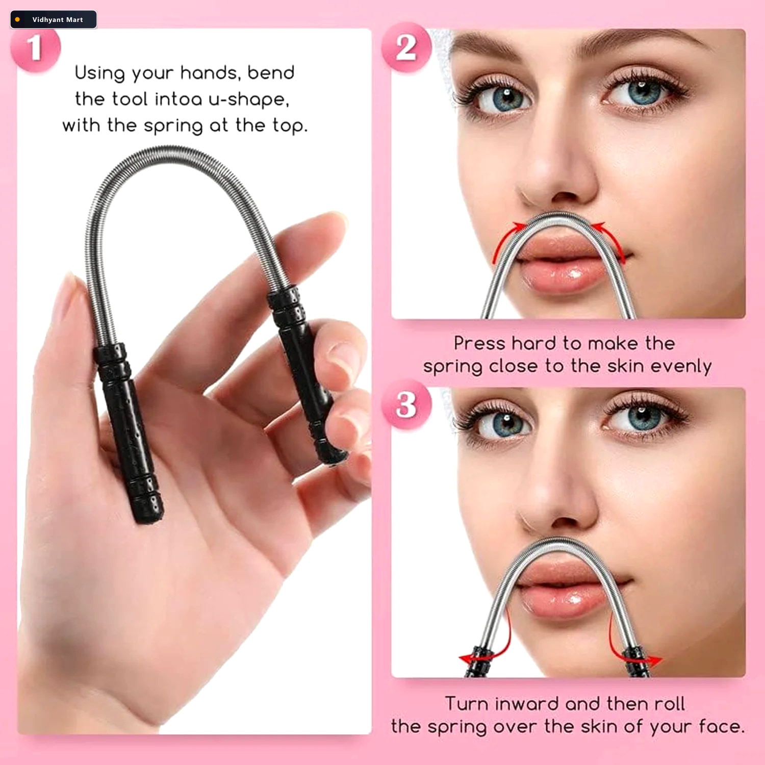 Vidhyant Mart Facial Hair Remover Spring Tool Gentle Painless Ep 2