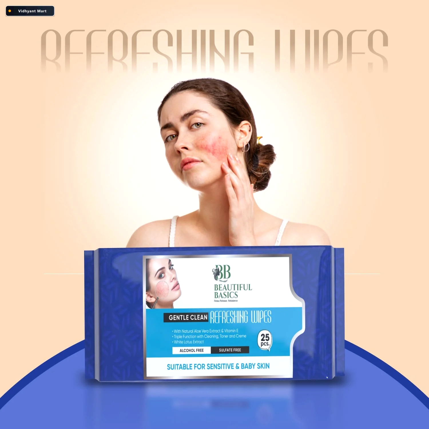 Vidhyant Mart Facial Wet Wipes Refreshing Alcohol Free Beautiful 1