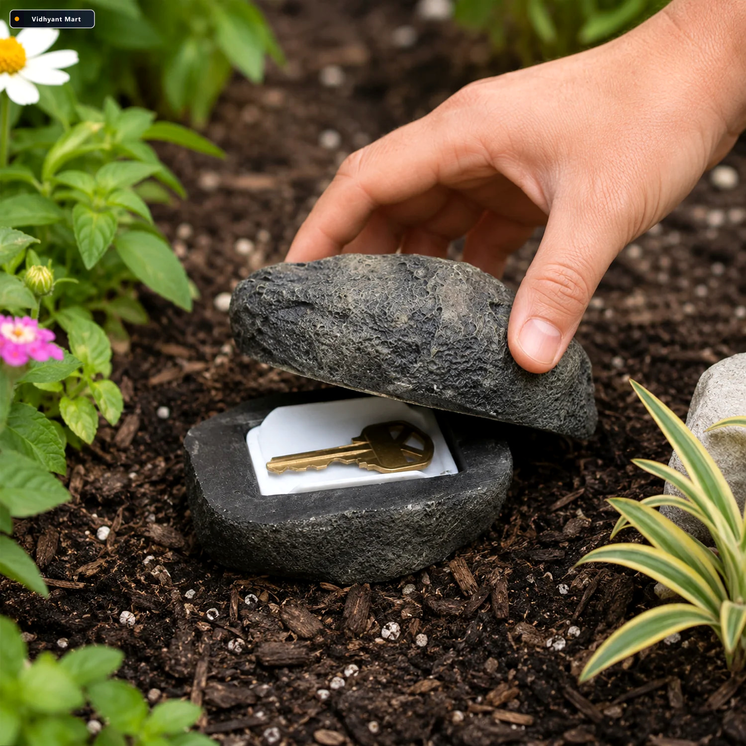 Vidhyant Mart Fake Rock Key Hider Discreet Outdoor Key Storage S 1