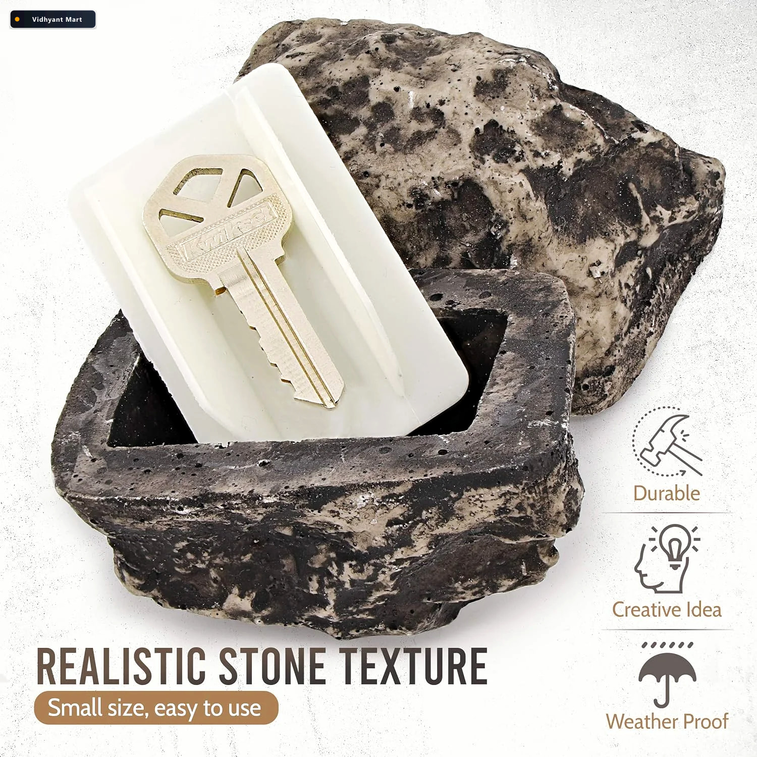 Vidhyant Mart Fake Rock Key Hider Discreet Outdoor Key Storage S 3