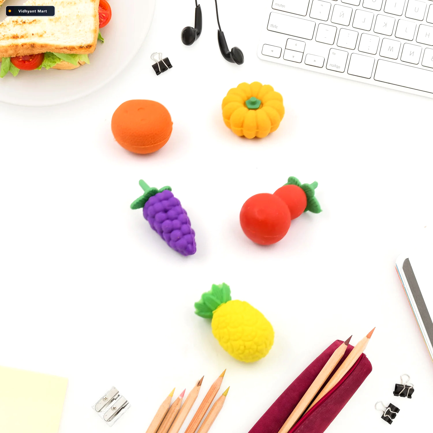 Vidhyant Mart Fancy Erasers For Kids 3d Mix Design Colorful Set 3