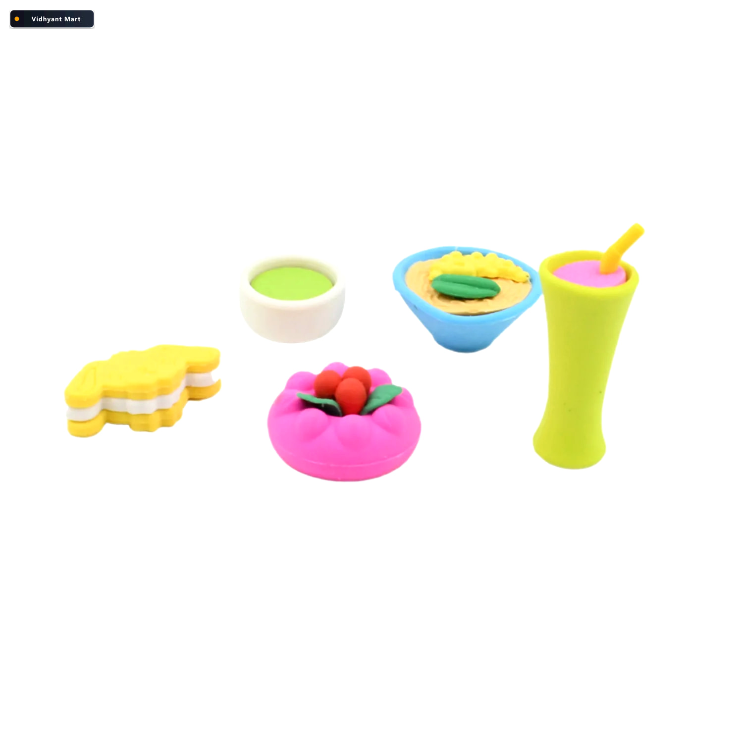 Vidhyant Mart Fancy Erasers For Kids 3d Mix Design Colorful Set 4