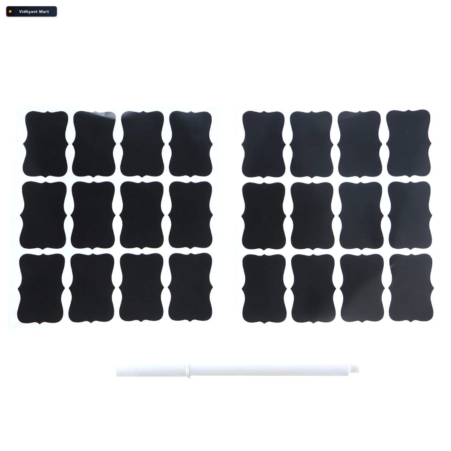 Vidhyant Mart Fancy Shape Chalkboard Sticker Labels With Marker 4