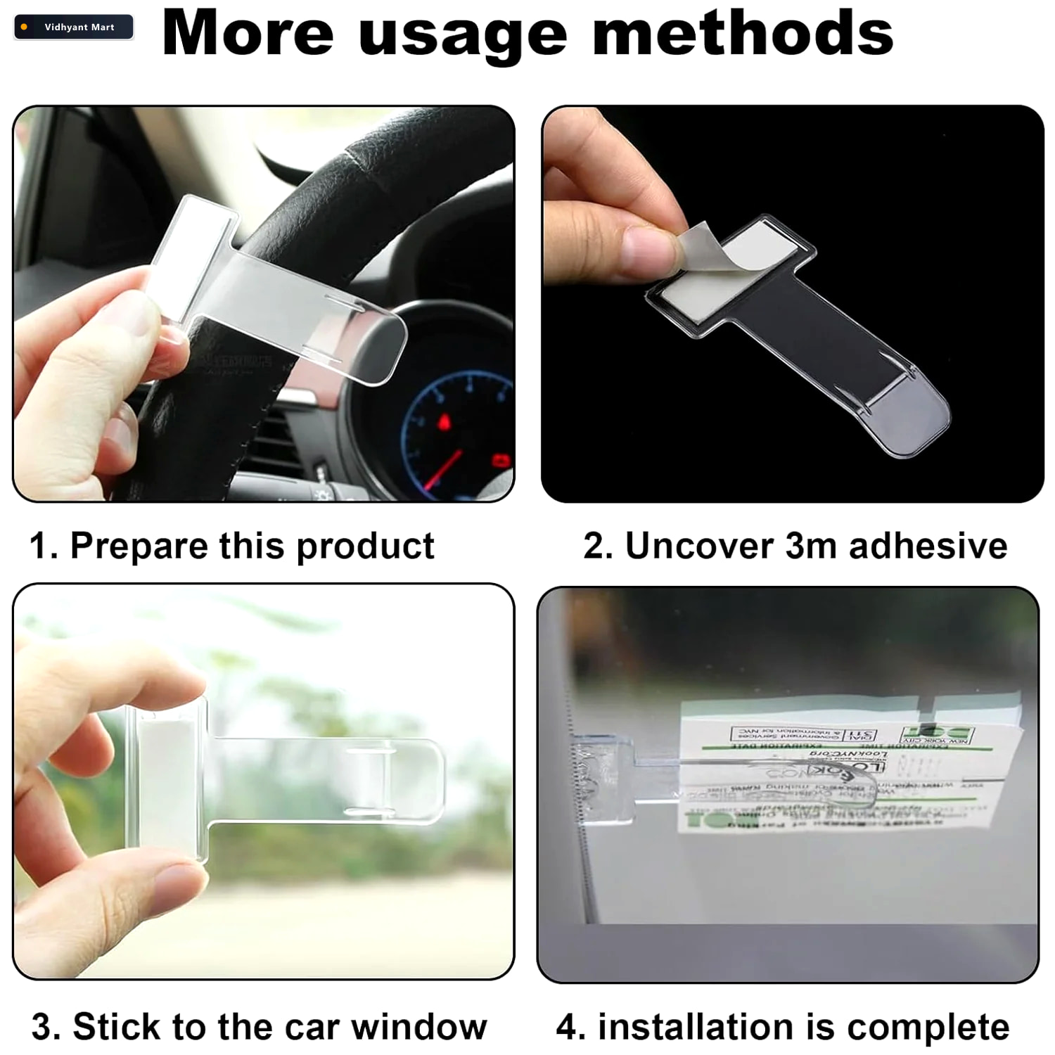 Vidhyant Mart Fastag Holder For Car Transparent Windscreen Card 4