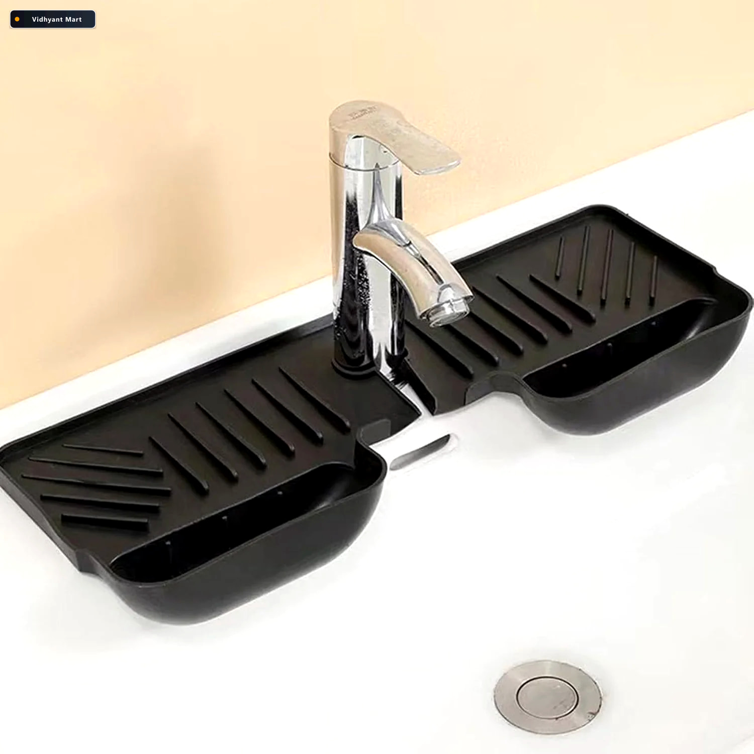 Vidhyant Mart Faucet Splash Guard Mat With Drainage Tray For Kit 2