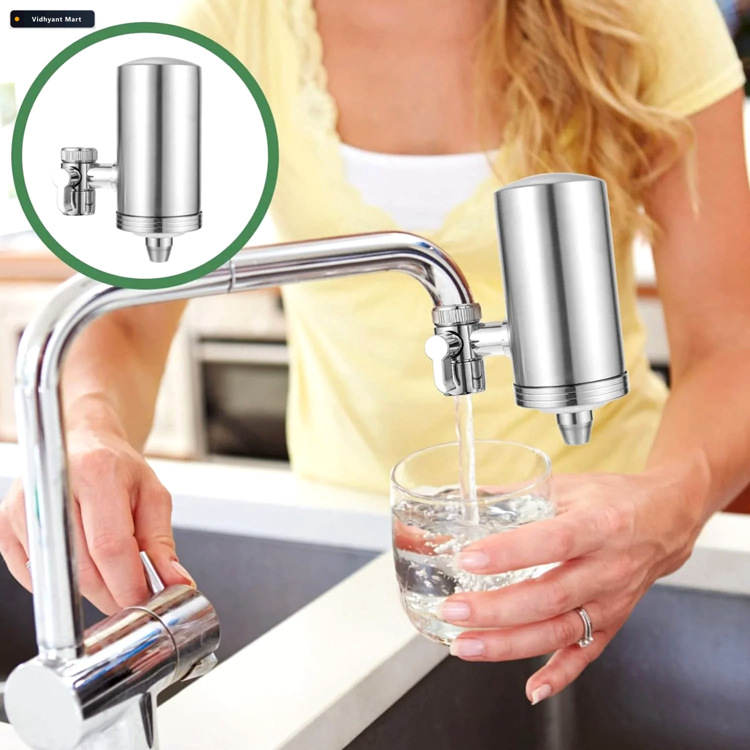 Vidhyant Mart Faucet Water Filter Ss Purifier For Clean Tap Wate 4