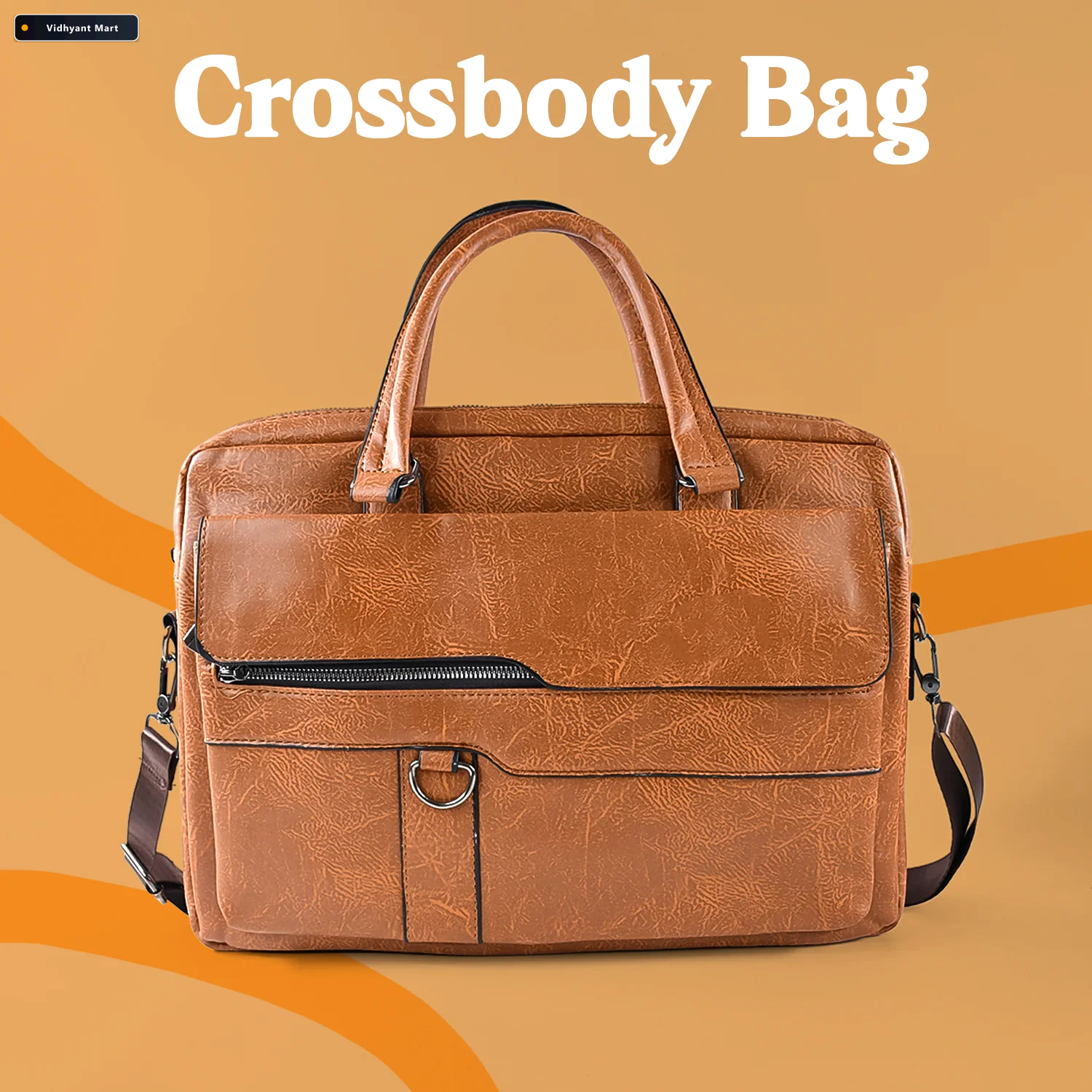 Vidhyant Mart Faux Leather Laptop Messenger Bag Durable Stylish 2