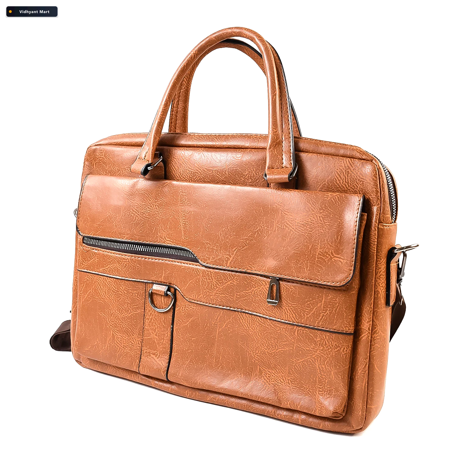 Vidhyant Mart Faux Leather Laptop Messenger Bag Durable Stylish 4