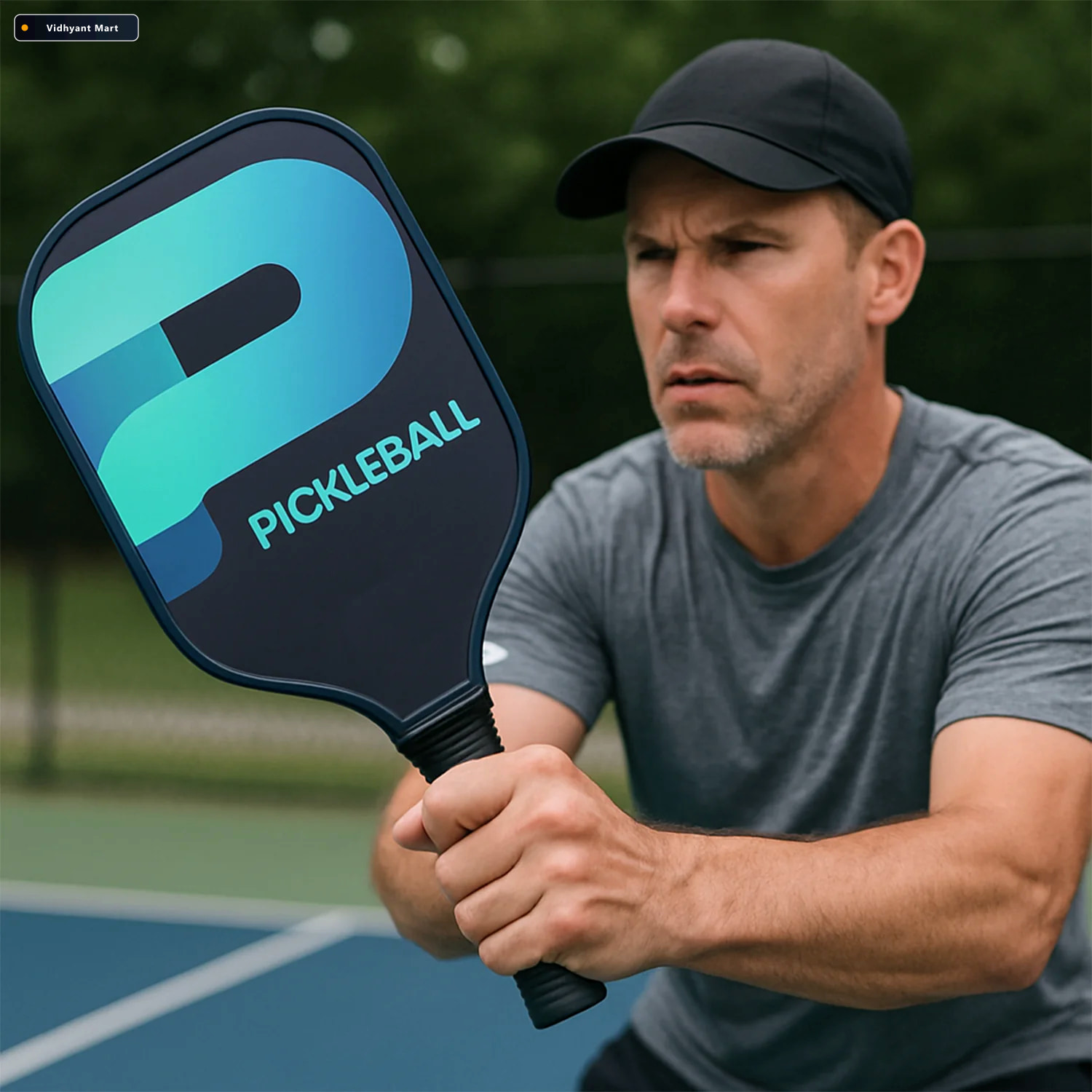 Vidhyant Mart Fiberglass Pickleball Paddle Cushioned Grip For Su 4