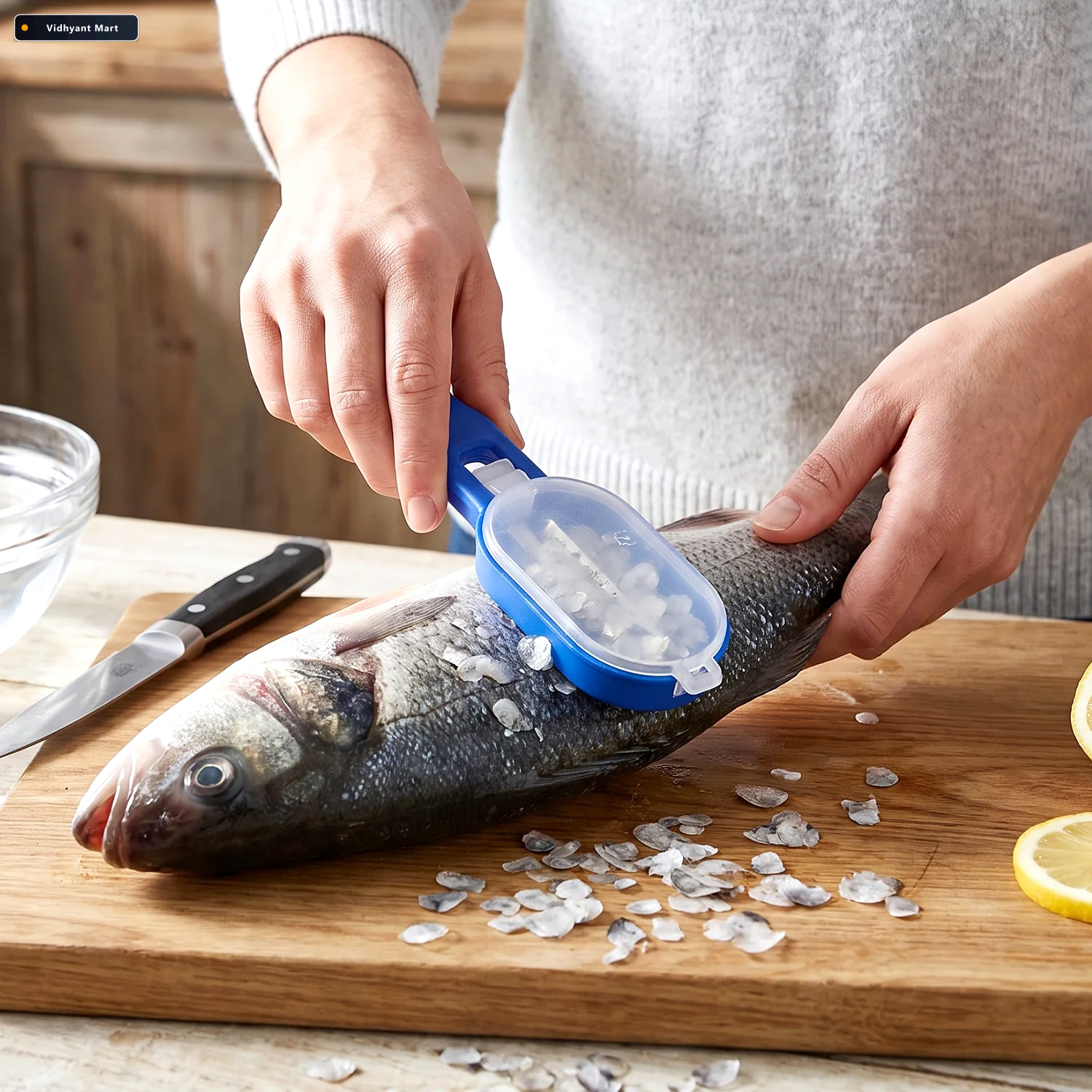 Vidhyant Mart Fish Scaler Scraper With Lid Scale Remover Skin Cl 2