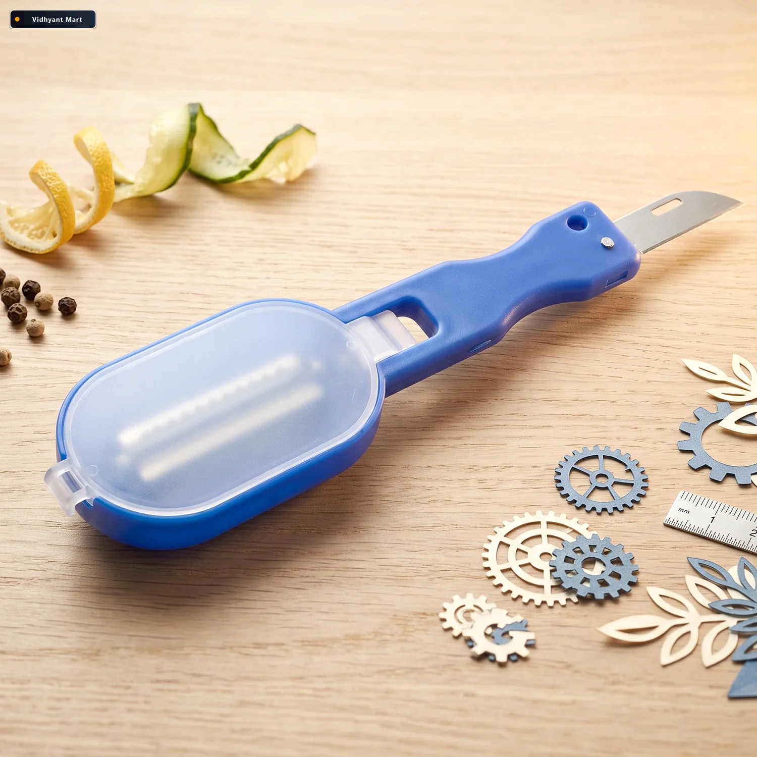 Vidhyant Mart Fish Scaler Scraper With Lid Scale Remover Skin Cl 3