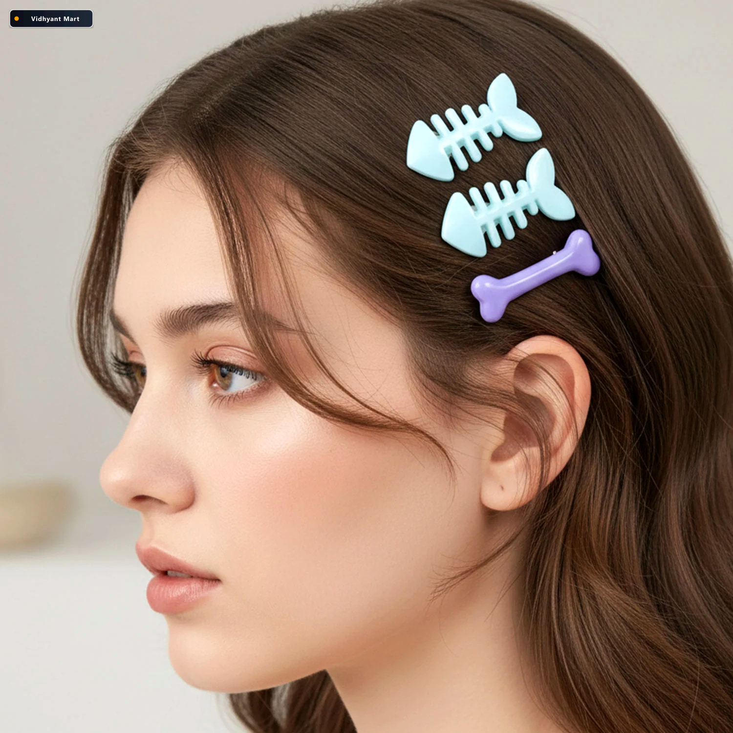 Vidhyant Mart Fishbone Hair Clip Set Cute Strong Grip Pack Of 4 3