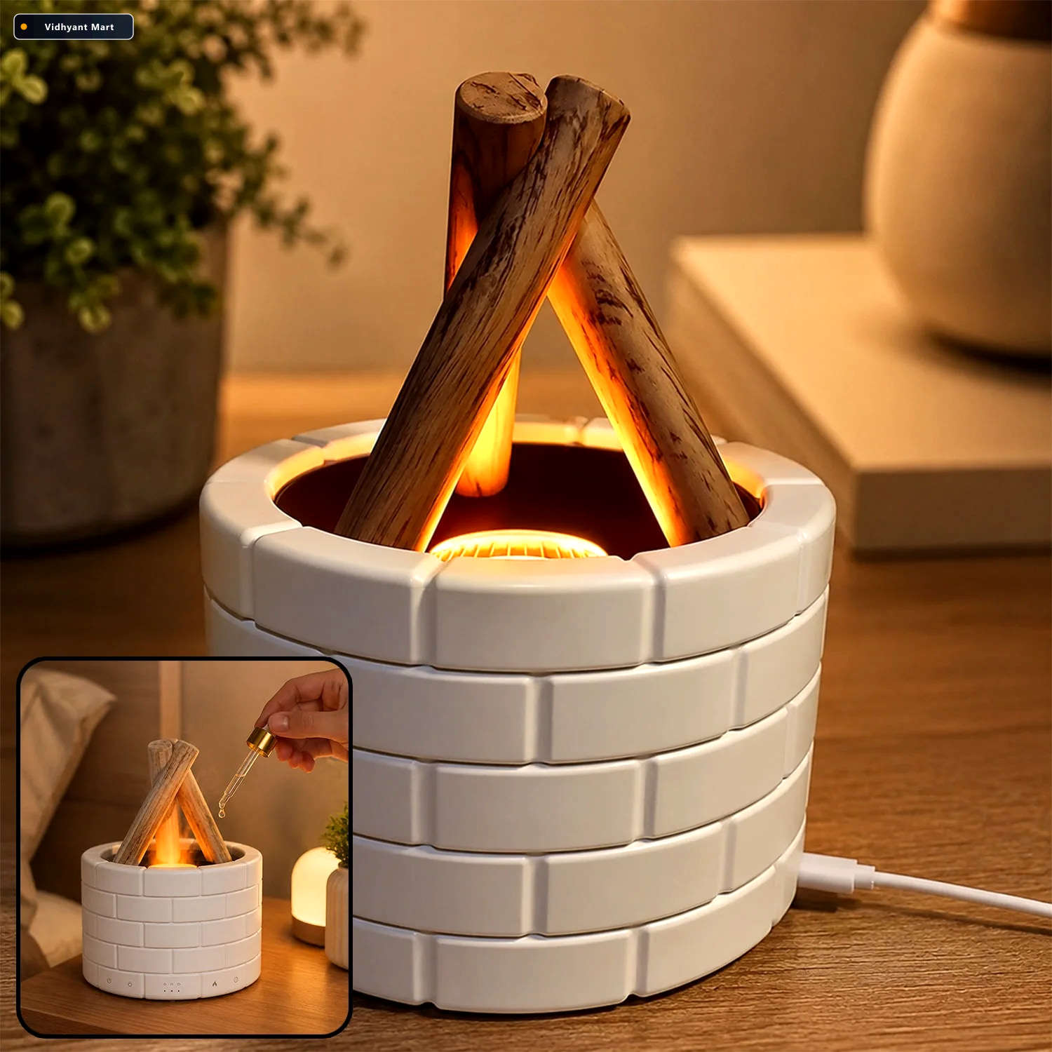 Vidhyant Mart Flame Diffuser Bonfire Effect Essential Oil Diffus 2