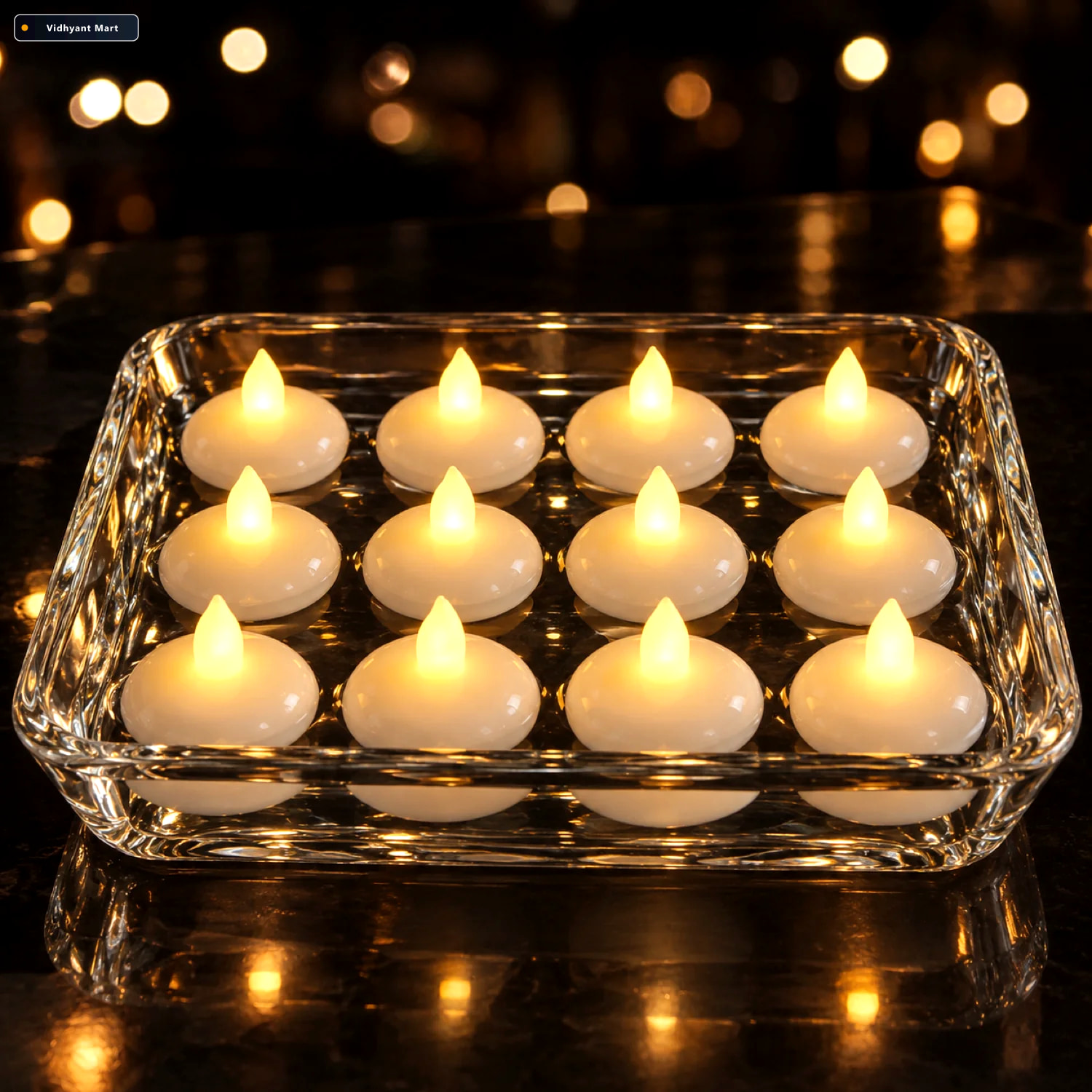 Vidhyant Mart Flameless Floating Candles Safe Long Lasting Water 1