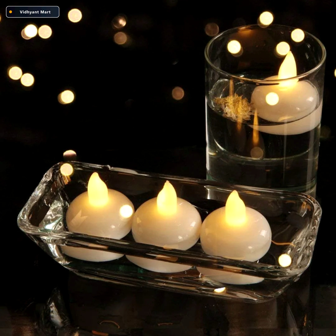 Vidhyant Mart Flameless Floating Candles Safe Long Lasting Water 2