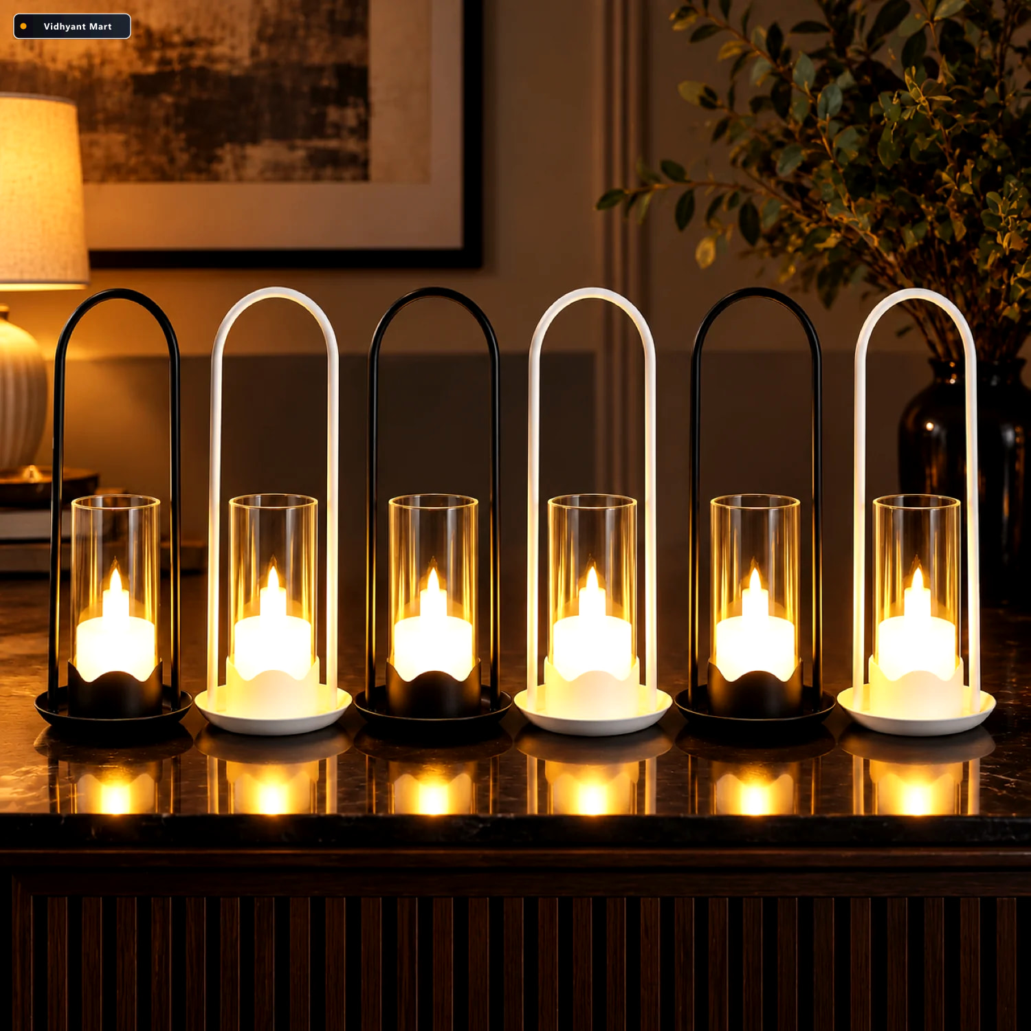 Vidhyant Mart Flameless Led Candle Set Big Wind Light Style Deco 1