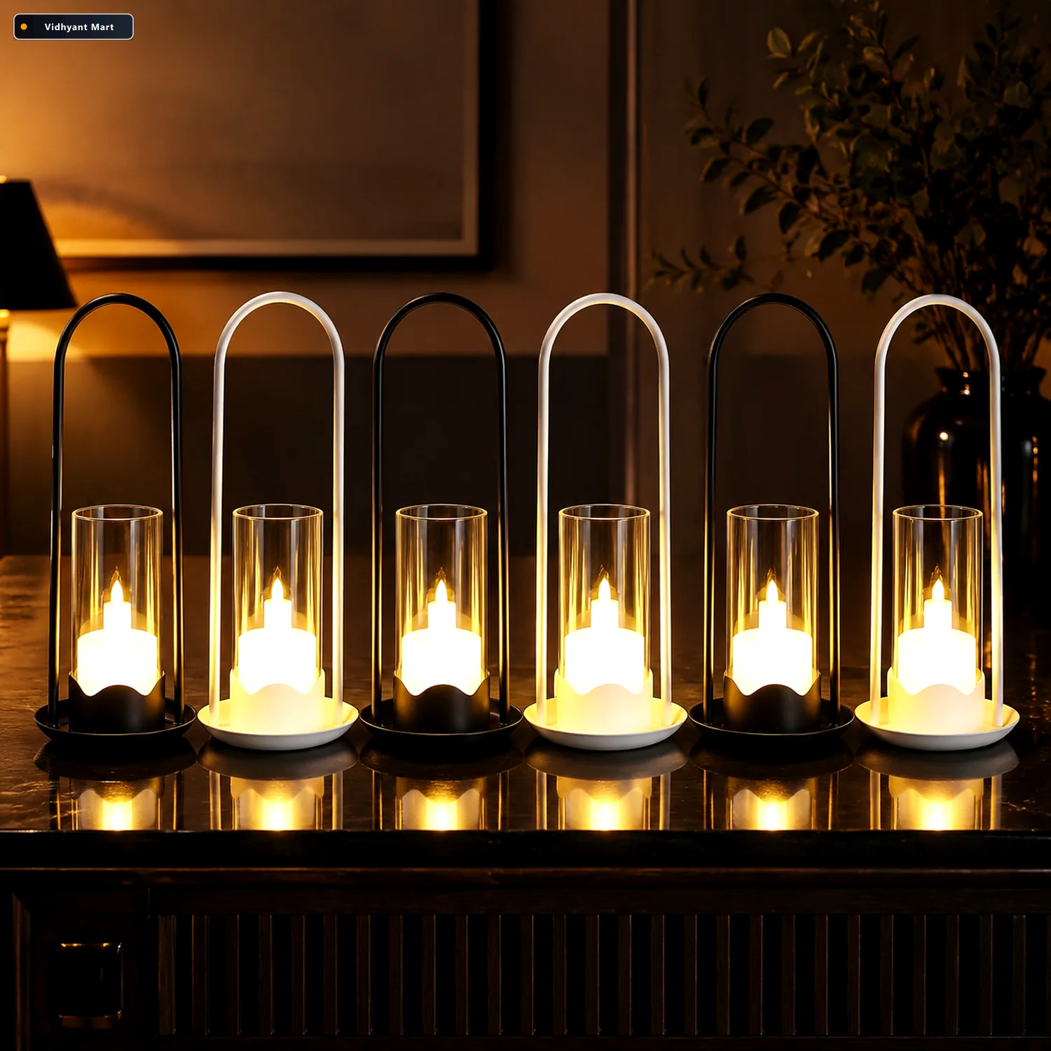 Vidhyant Mart Flameless Led Candle Set Big Wind Light Style Deco 2