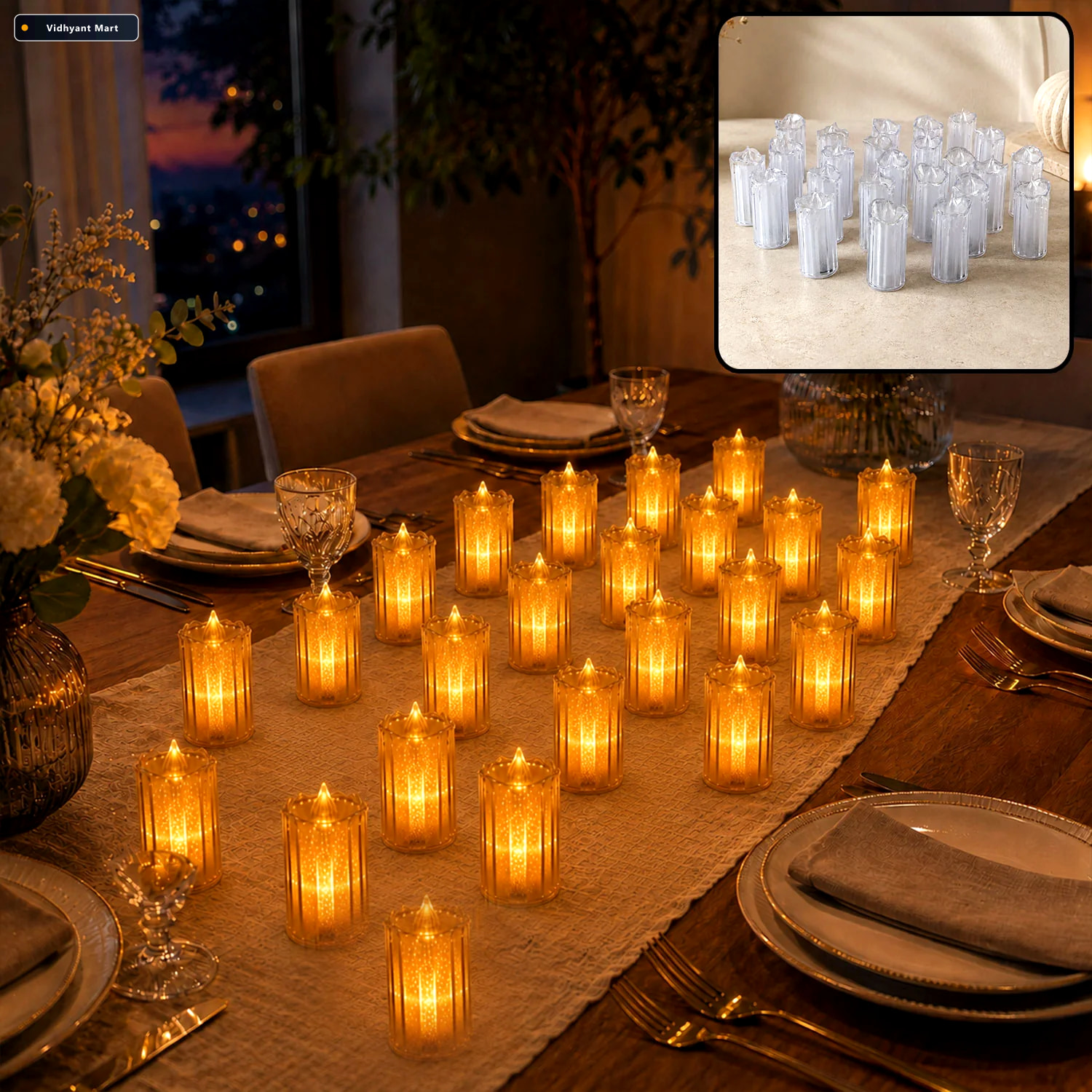 Vidhyant Mart Flameless Led Candles Decorative Tea Lights 1