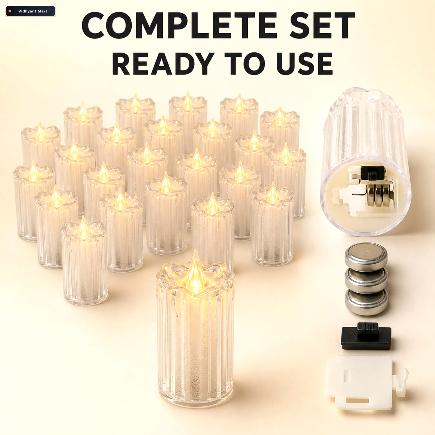 Vidhyant Mart Flameless Led Candles Decorative Tea Lights 3