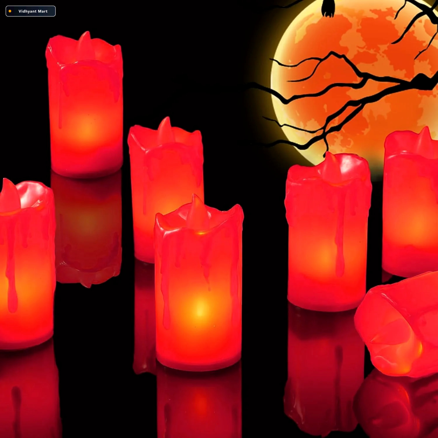 Vidhyant Mart Flameless Led Candles Realistic Melted Design Deco 3