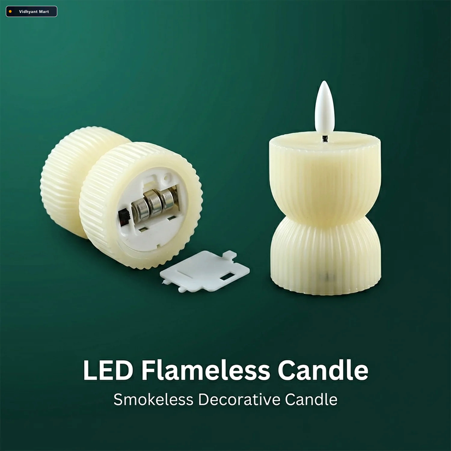 Vidhyant Mart Flameless Led Decorative Candle Set Realistic Flam 4