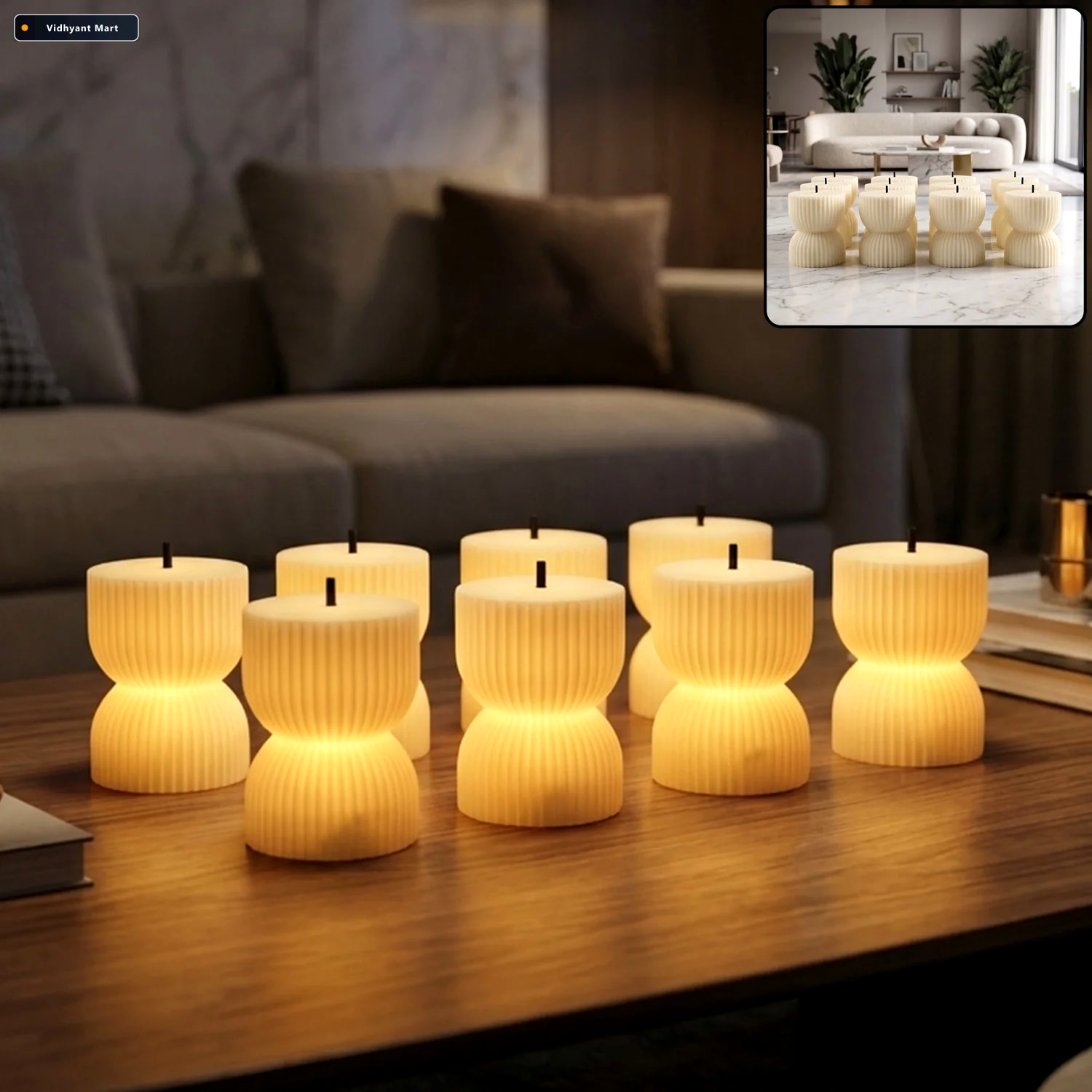 Vidhyant Mart Flameless Led Tealight Candle Set For Home Decor A 1