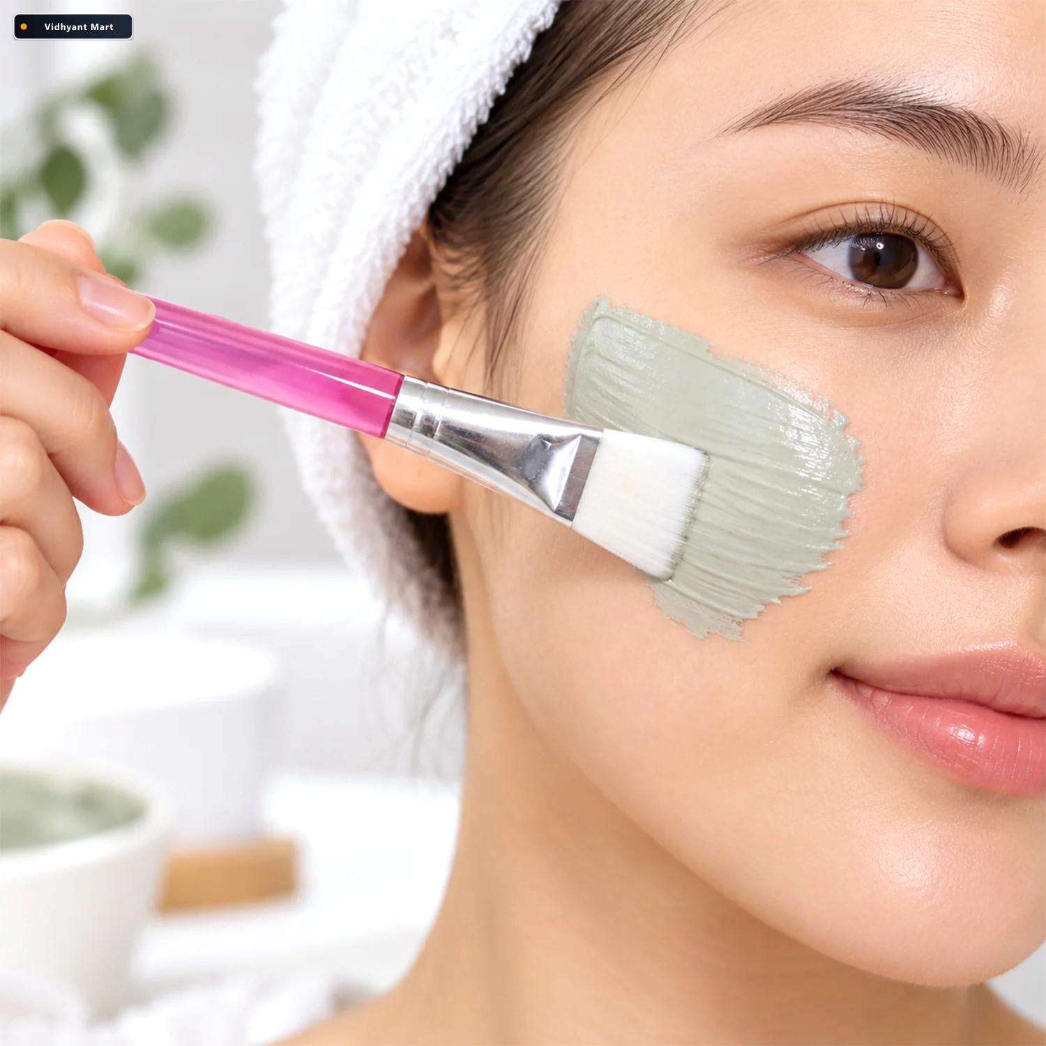 Vidhyant Mart Flat Face Mask Brush Set For Even Skincare Applica 2