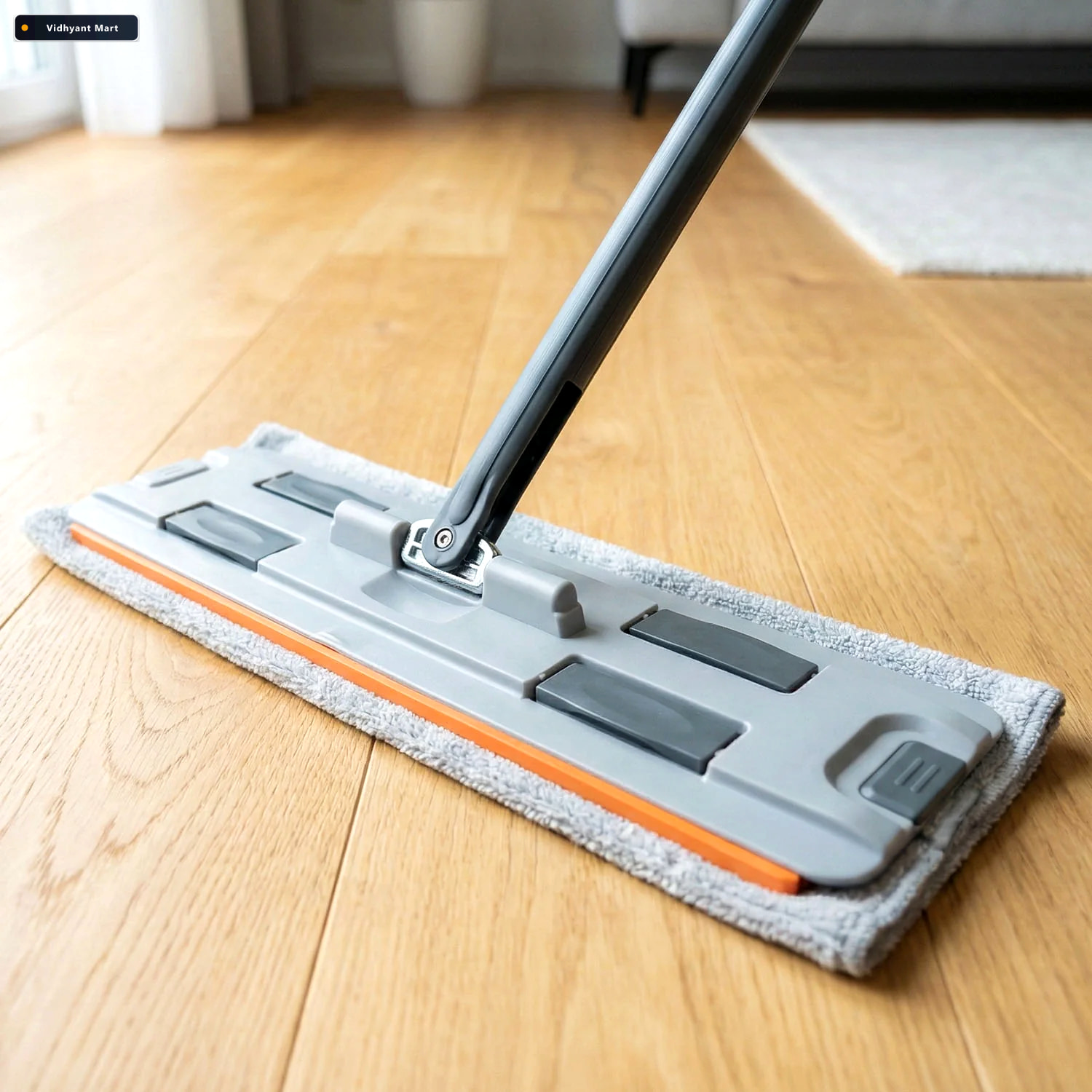 Vidhyant Mart Flat Mop With Bucket Set Big Size Easy Press Wring 3