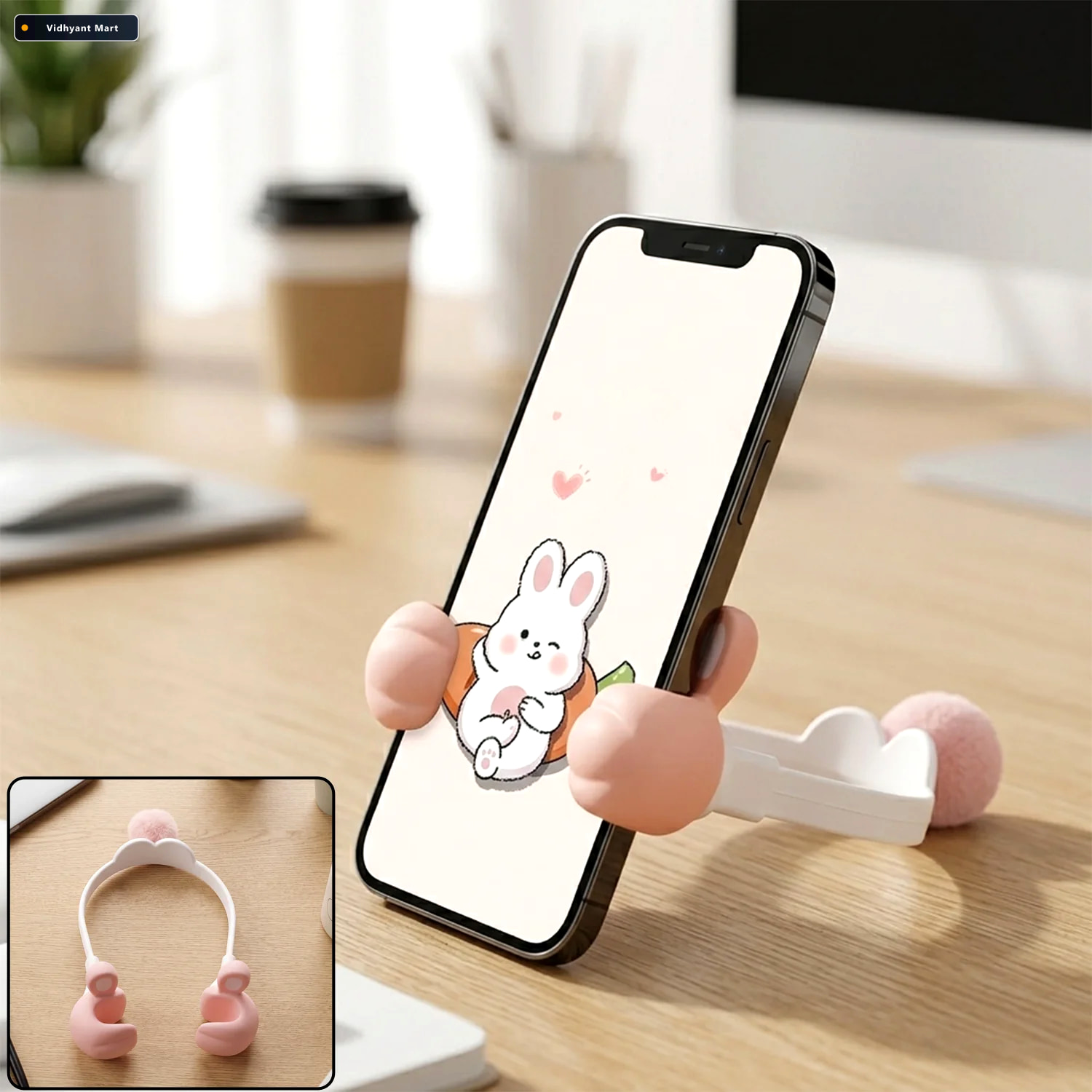 Vidhyant Mart Flexible Bunny Phone Holder With Long Adjustable N 1