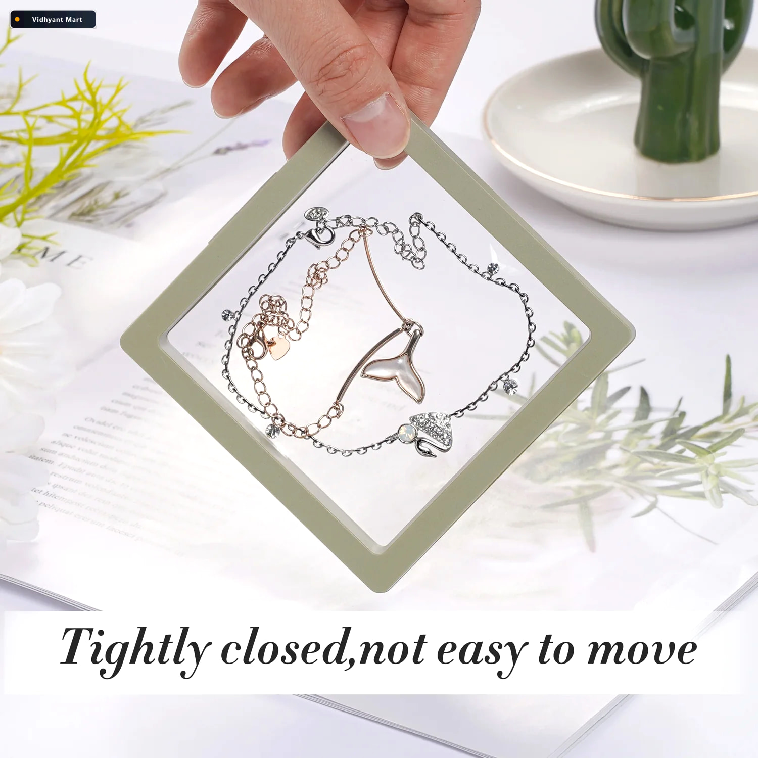 Vidhyant Mart Floating Jewelry Display Box Clear Acrylic Storage 2