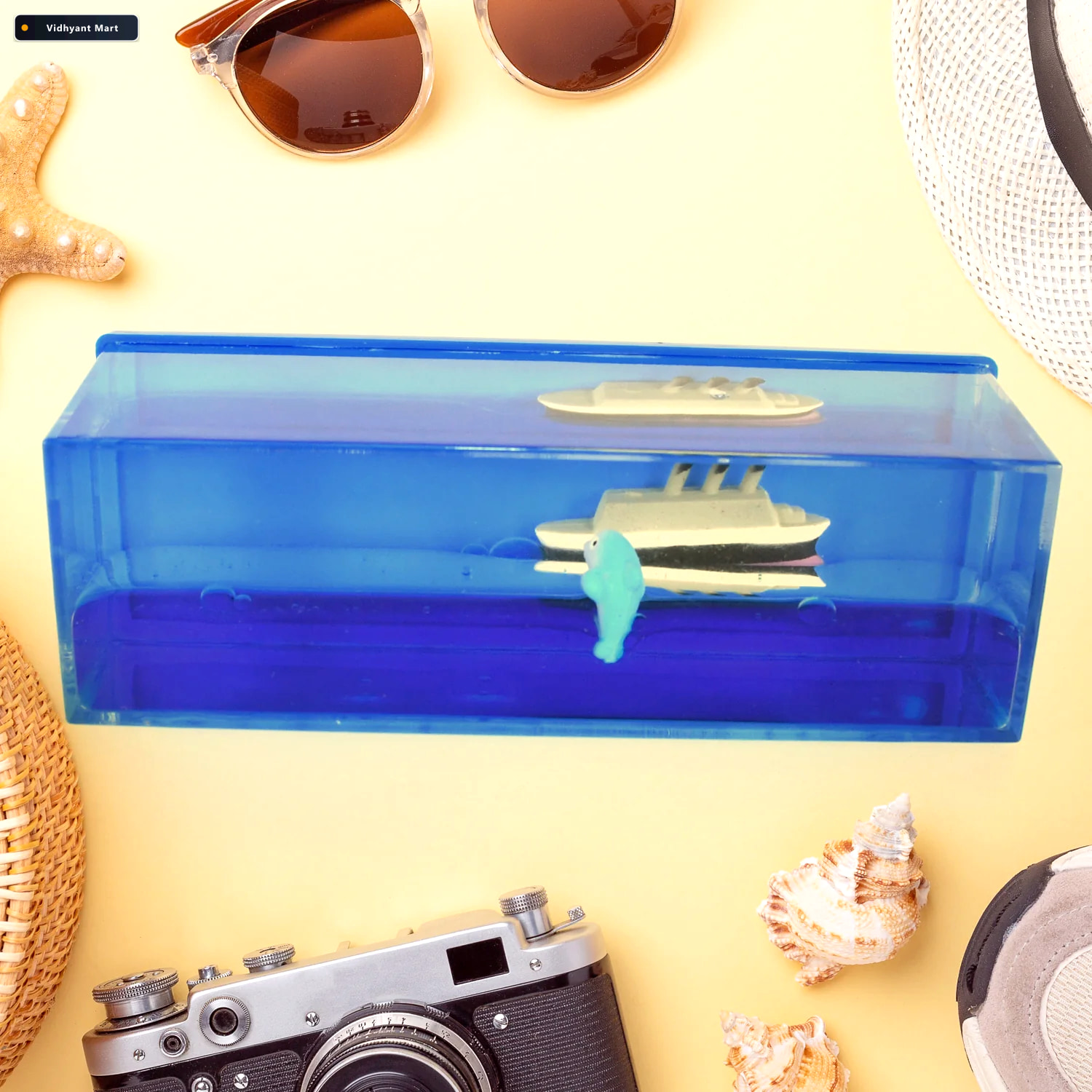 Vidhyant Mart Floating Water Cruiser Ship Ornament Calming Desk 1