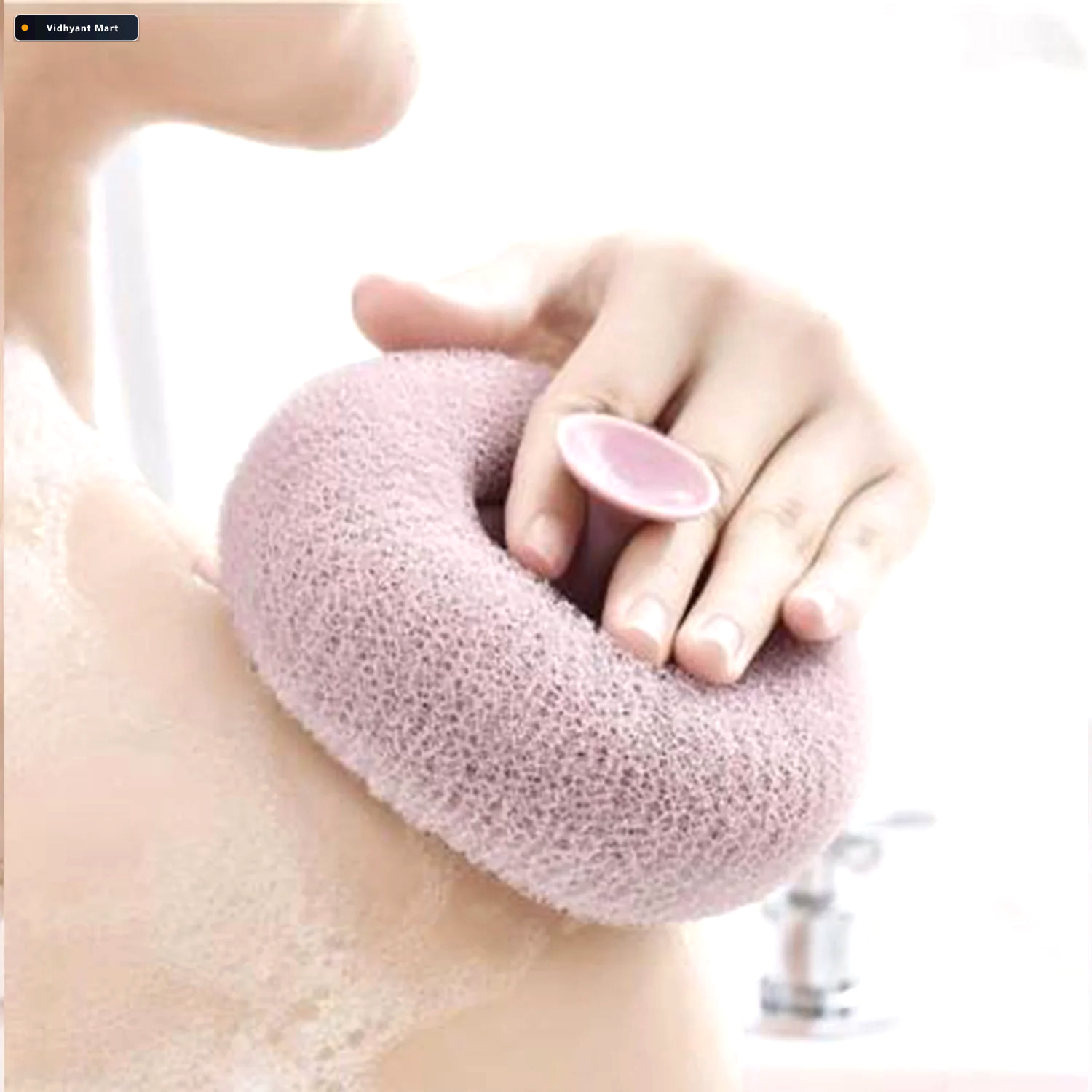 Vidhyant Mart Flower Bath Sponge Soft Exfoliator With Suction Cu 2