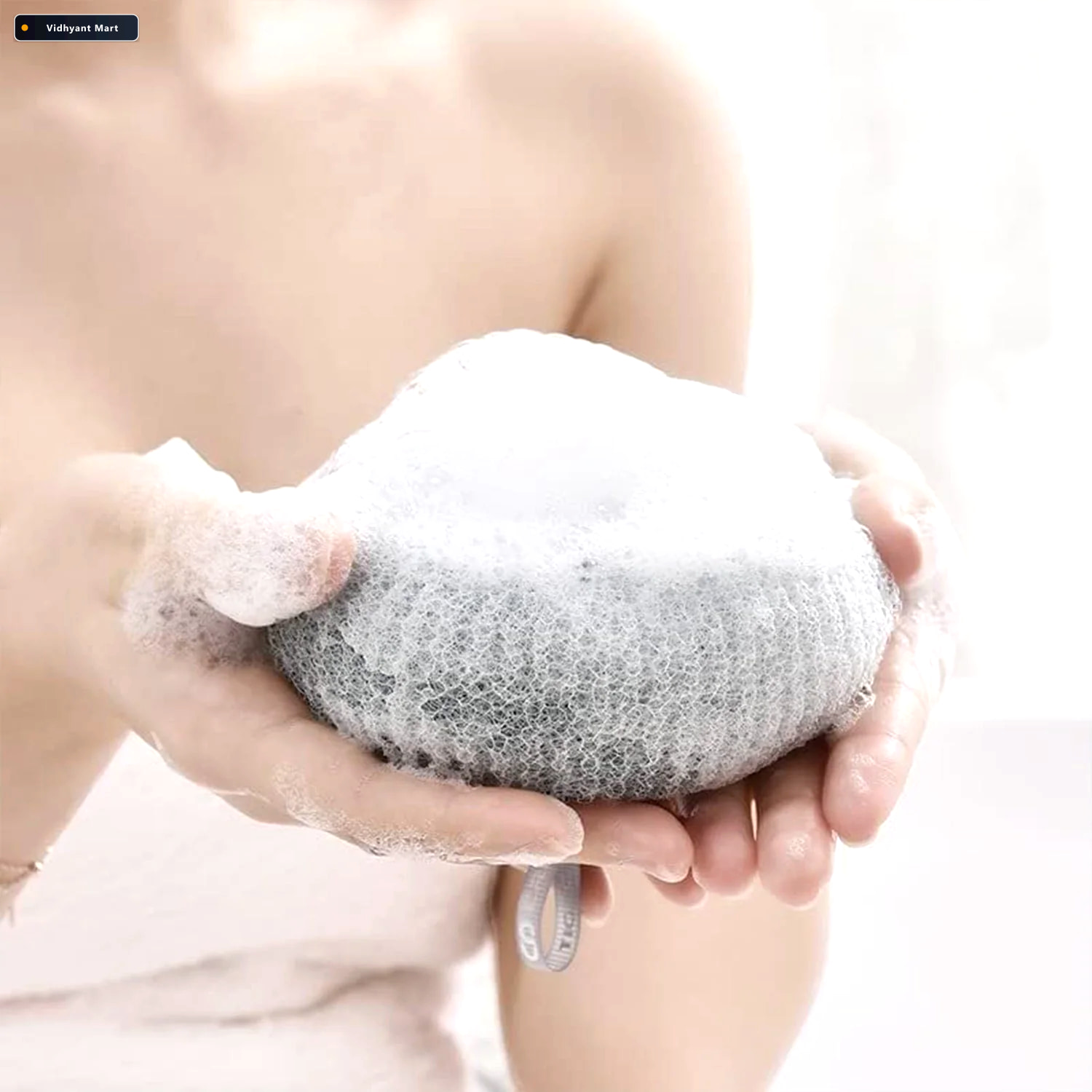 Vidhyant Mart Flower Bath Sponge Soft Exfoliator With Suction Cu 3