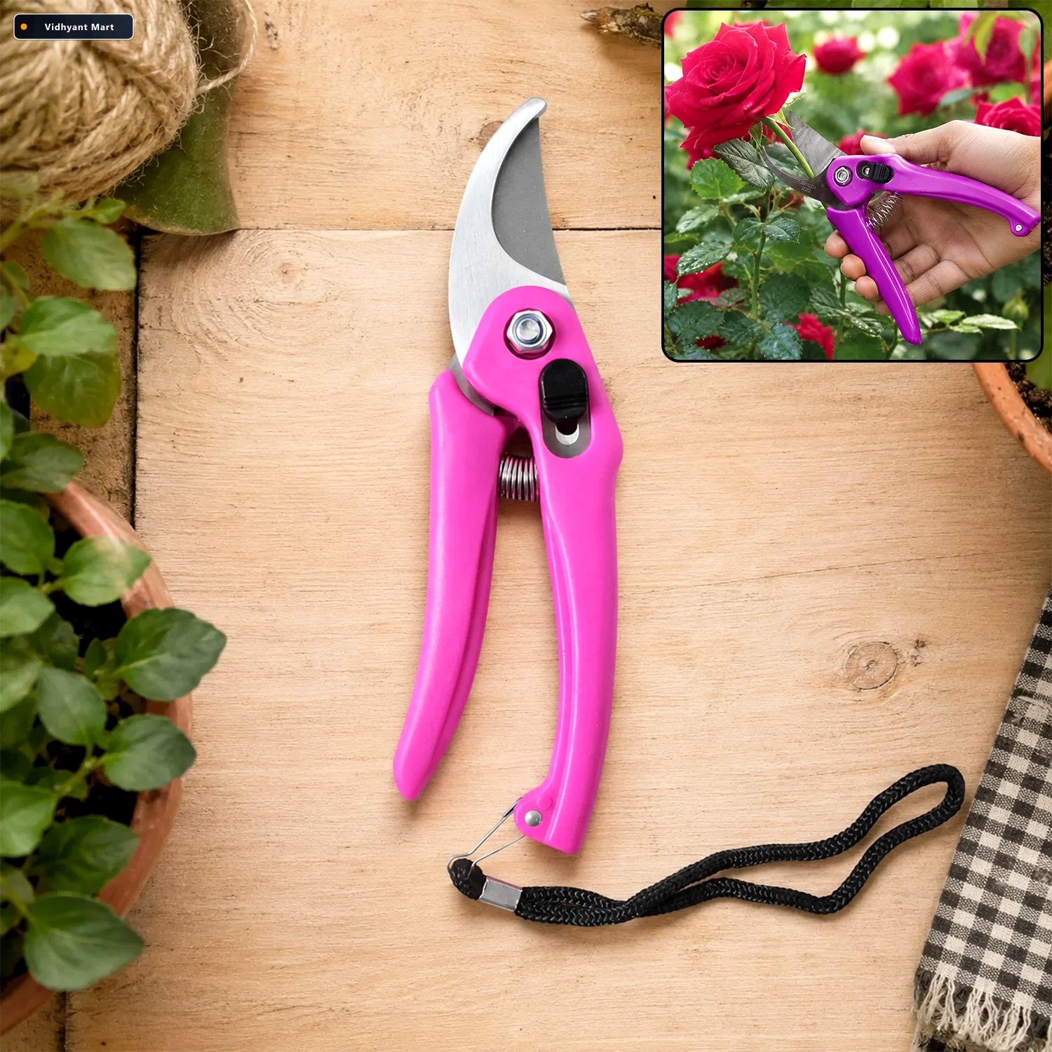 Vidhyant Mart Flower Cutter Garden Scissors Stainless Steel Prun 1