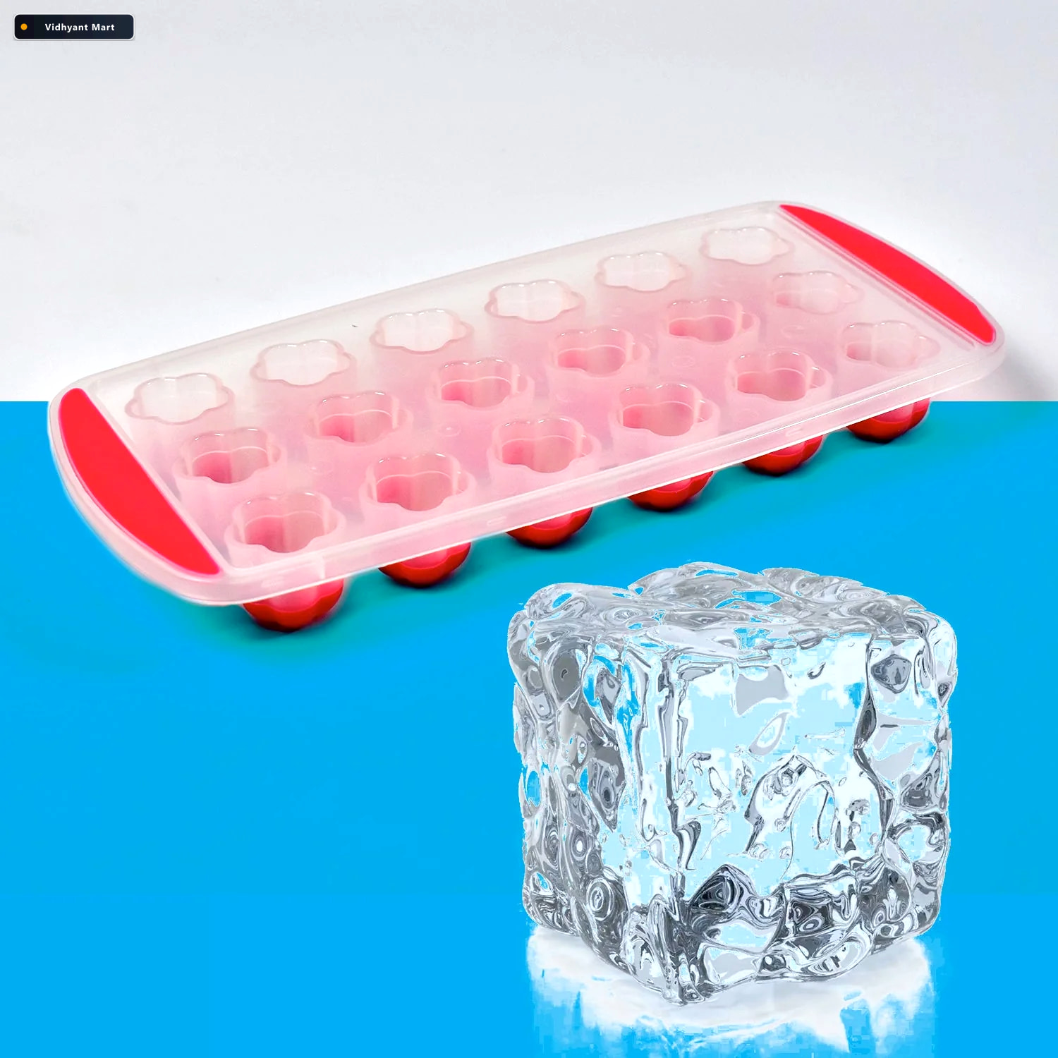 Vidhyant Mart Flower Ice Tray 18 Cavity Silicone Mold Bpa Free I 1