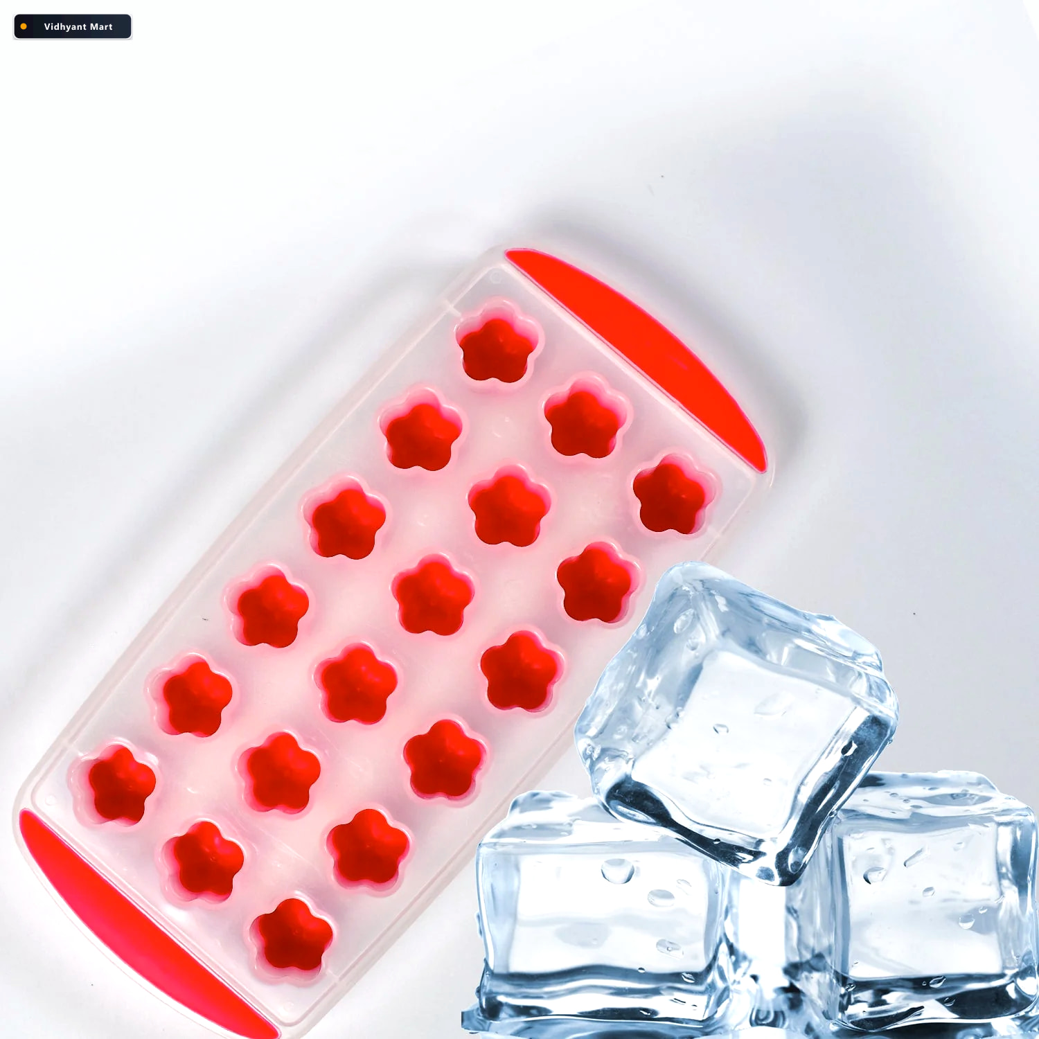 Vidhyant Mart Flower Ice Tray 18 Cavity Silicone Mold Bpa Free I 3
