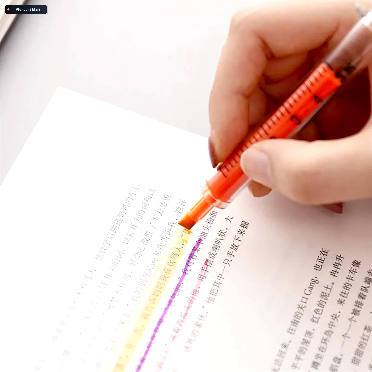 Vidhyant Mart Fluorescent Highlighter Pen Vibrant Marker For Stu 4