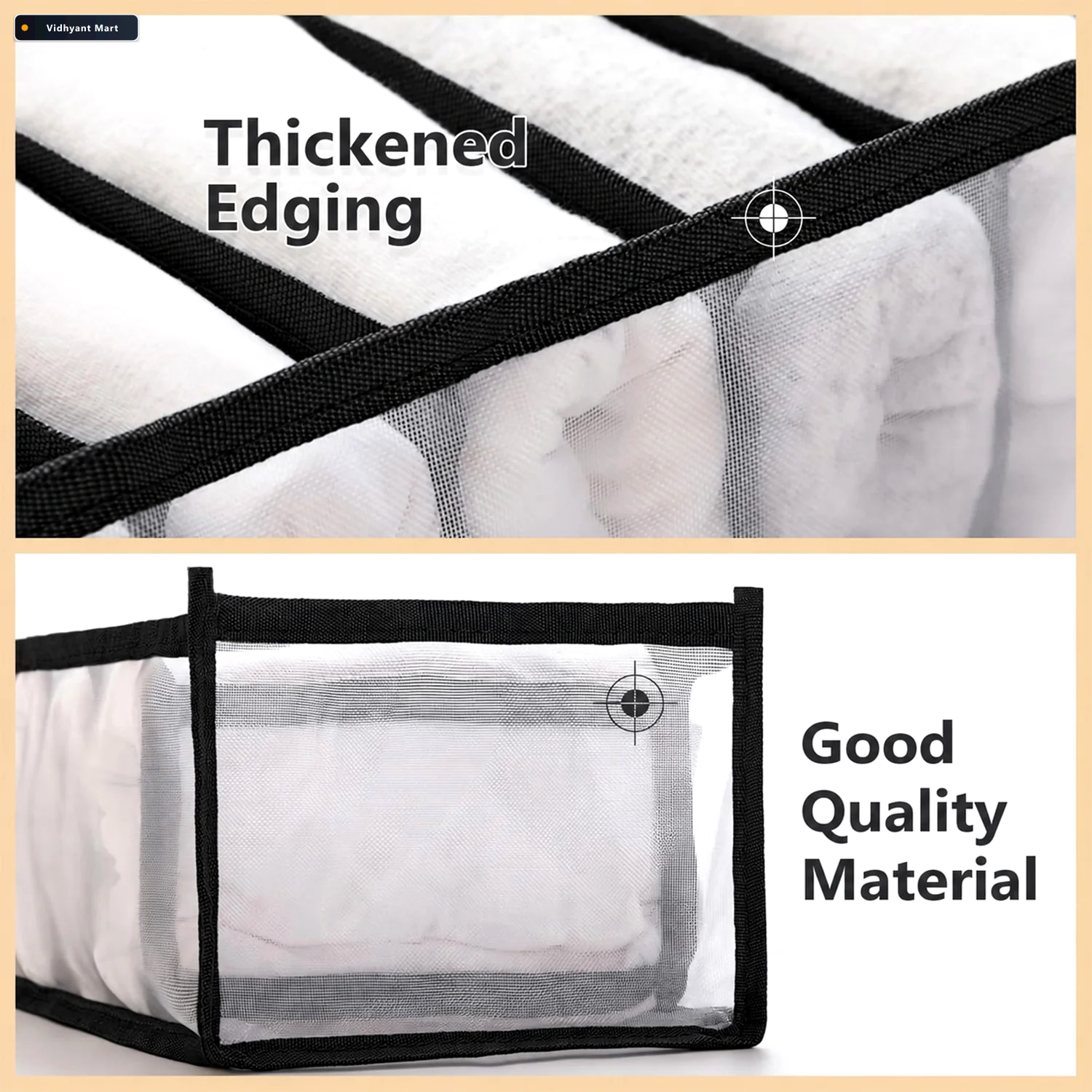 Vidhyant Mart Foldable 6 Section Laundry Drawer Organizer For Cl 3